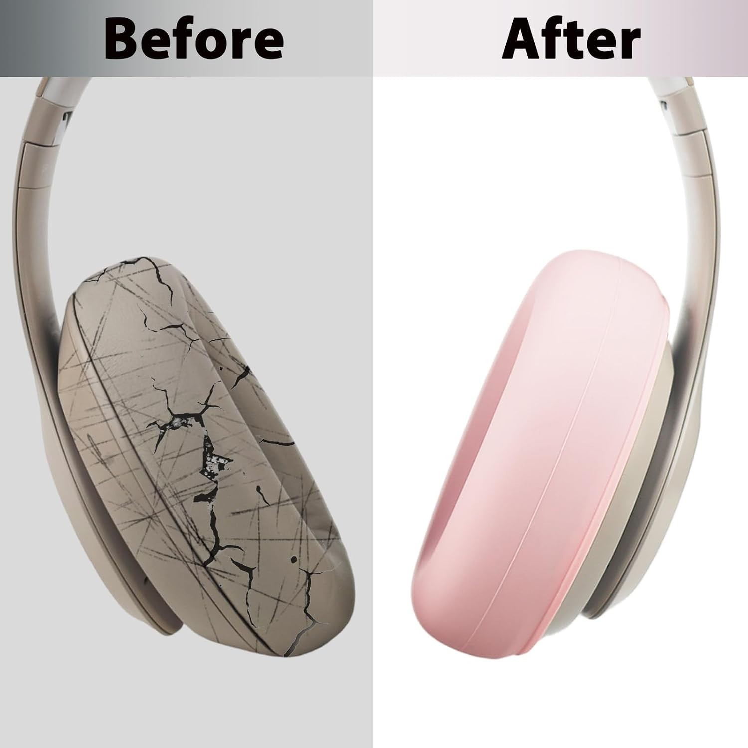 Adhiper Sweat Ear Covers for Beats Studio Pro Silicone Pink Washable
