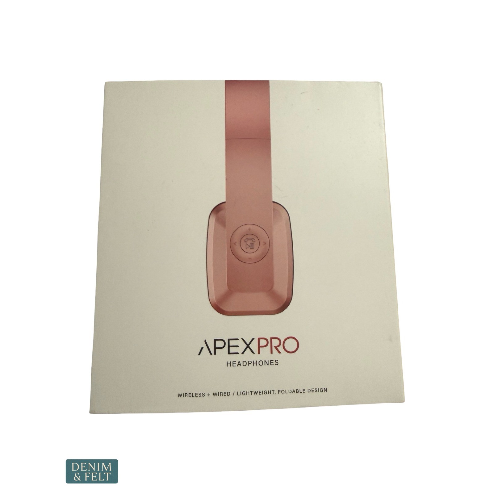 NEW Apex Pro Wireless Bluetooth Noise Cancelling Foldable Headphones Rose Gold