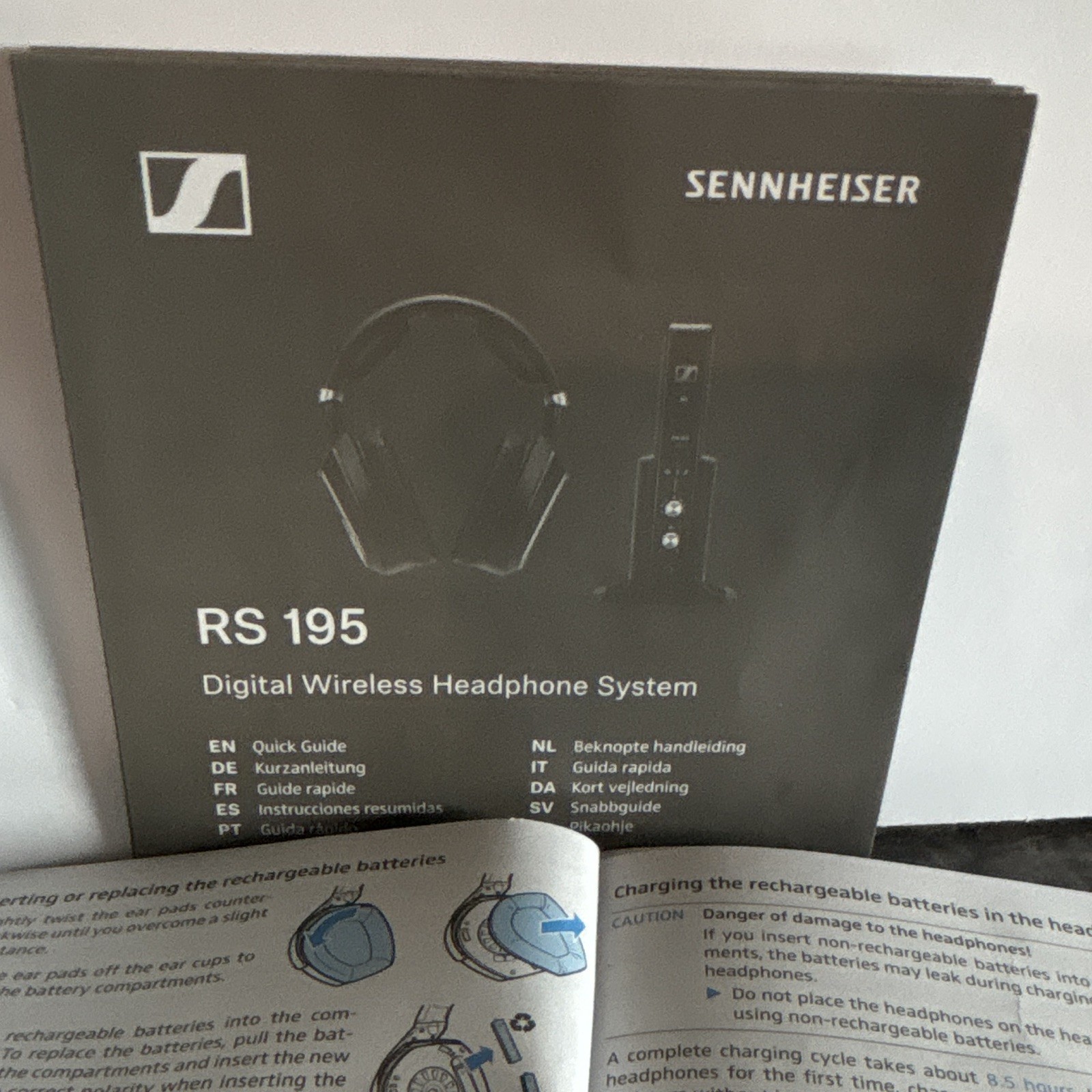 Sennheiser RS 195 RF Wireless Rechargeable Over-Ear TV Headphones, Black