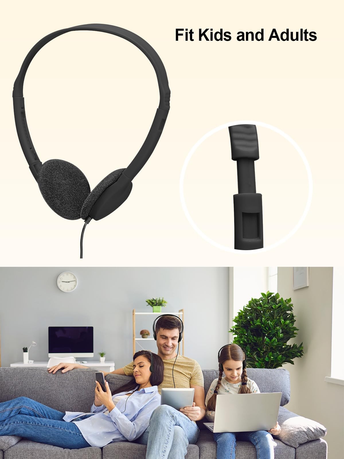 MNINEANDMORE 50 Pack Headphones Bulk Wired Kids Adults