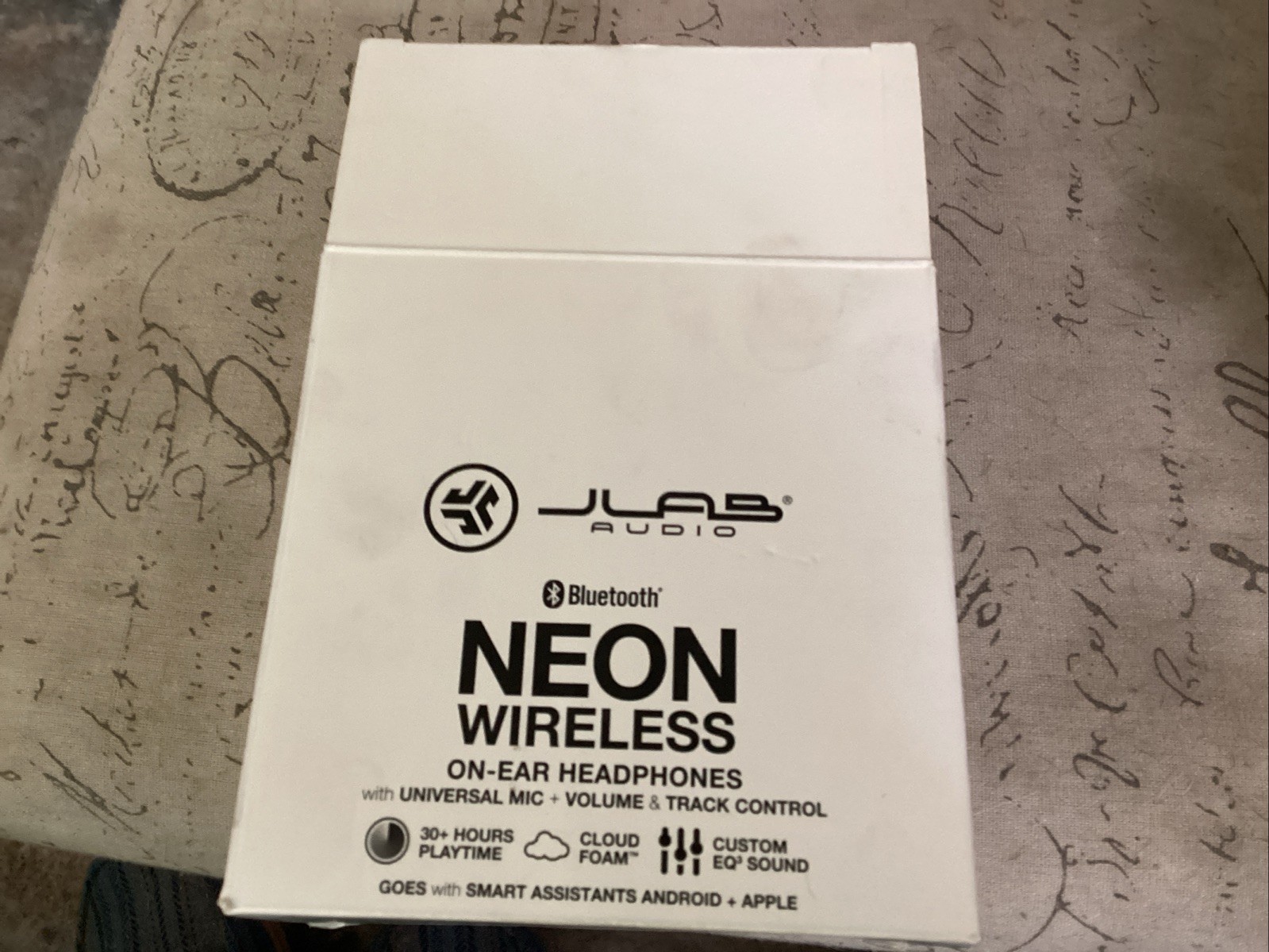 JLab HBNEONRBLK4 Neon Wireless On-Ear Headphones Bluetooth with Mic, Black/Gray