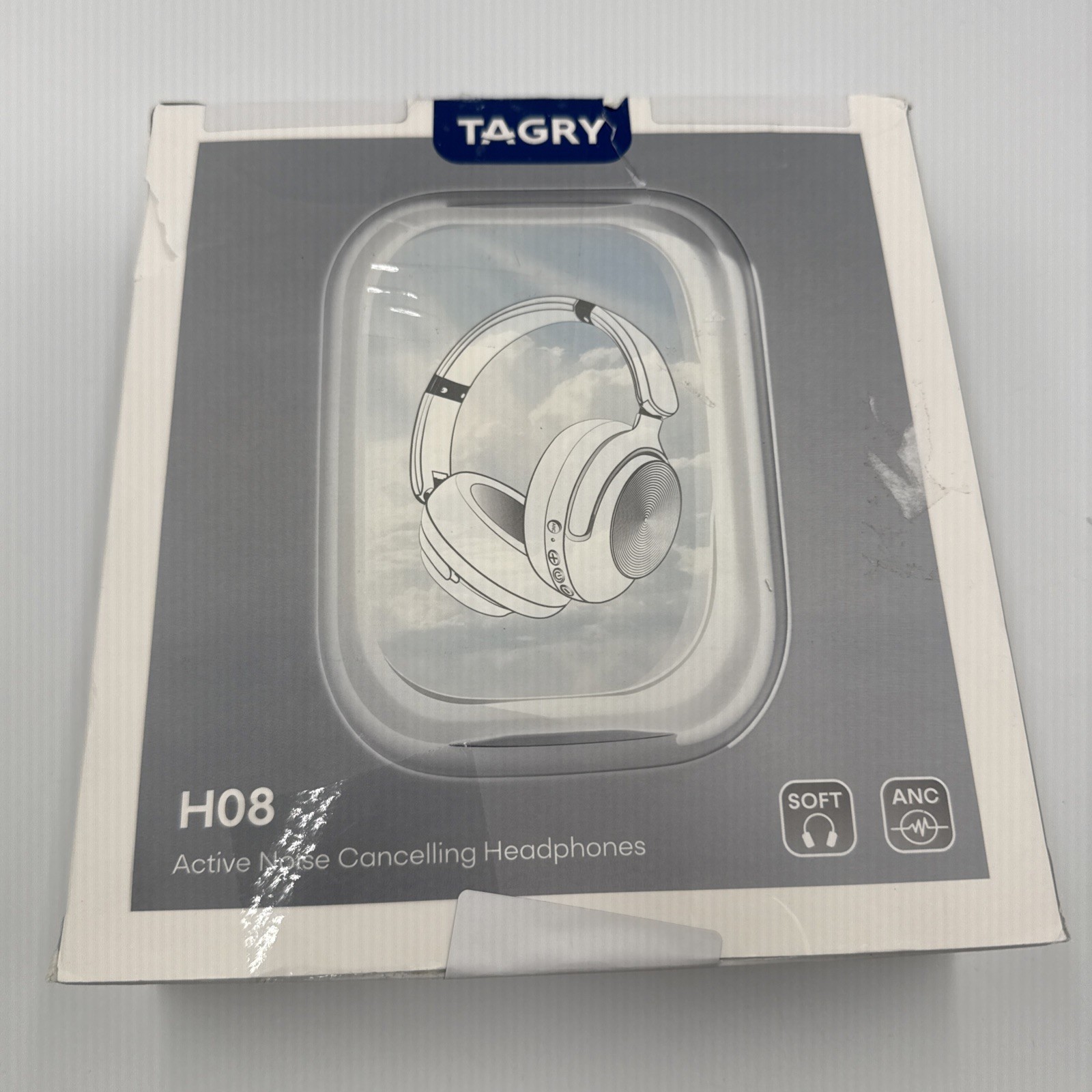 TAGRY H08 Active Noise Cancelling Headphones Over Ear Bluetooth – Black