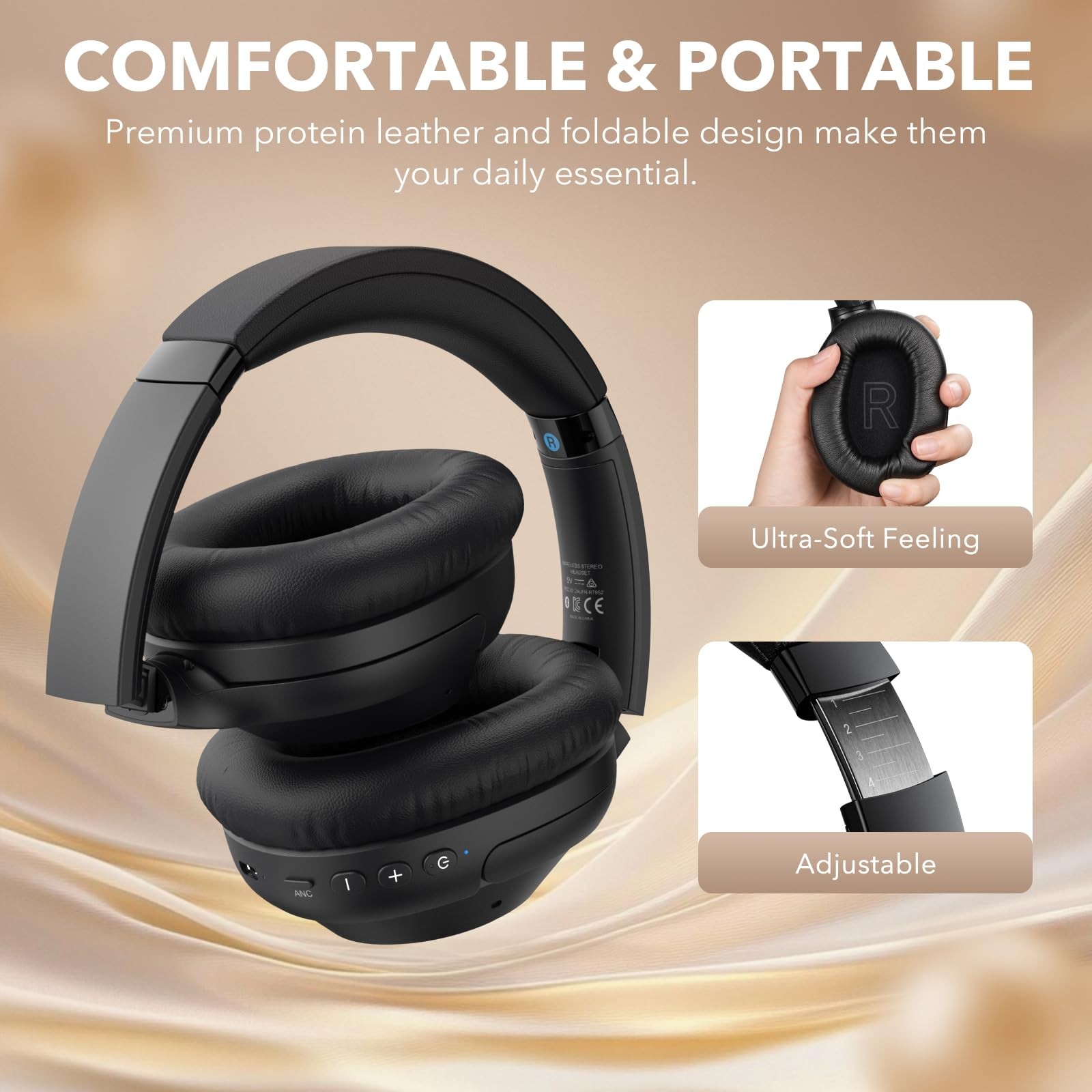 Active Noise Cancelling Headphones for Airplane Travel, LDAC Hi-Res Audio, Wi…