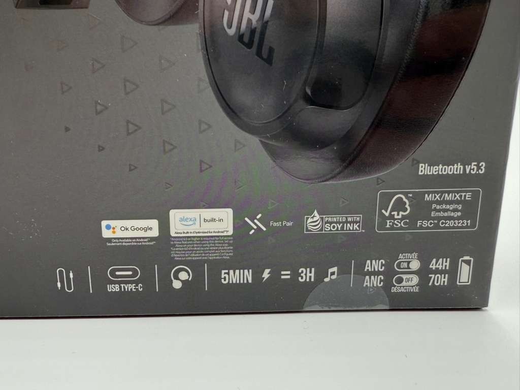 JBL Tune 770NC Adaptive Noise Cancelling Wireless Headphones Over Ear Black New