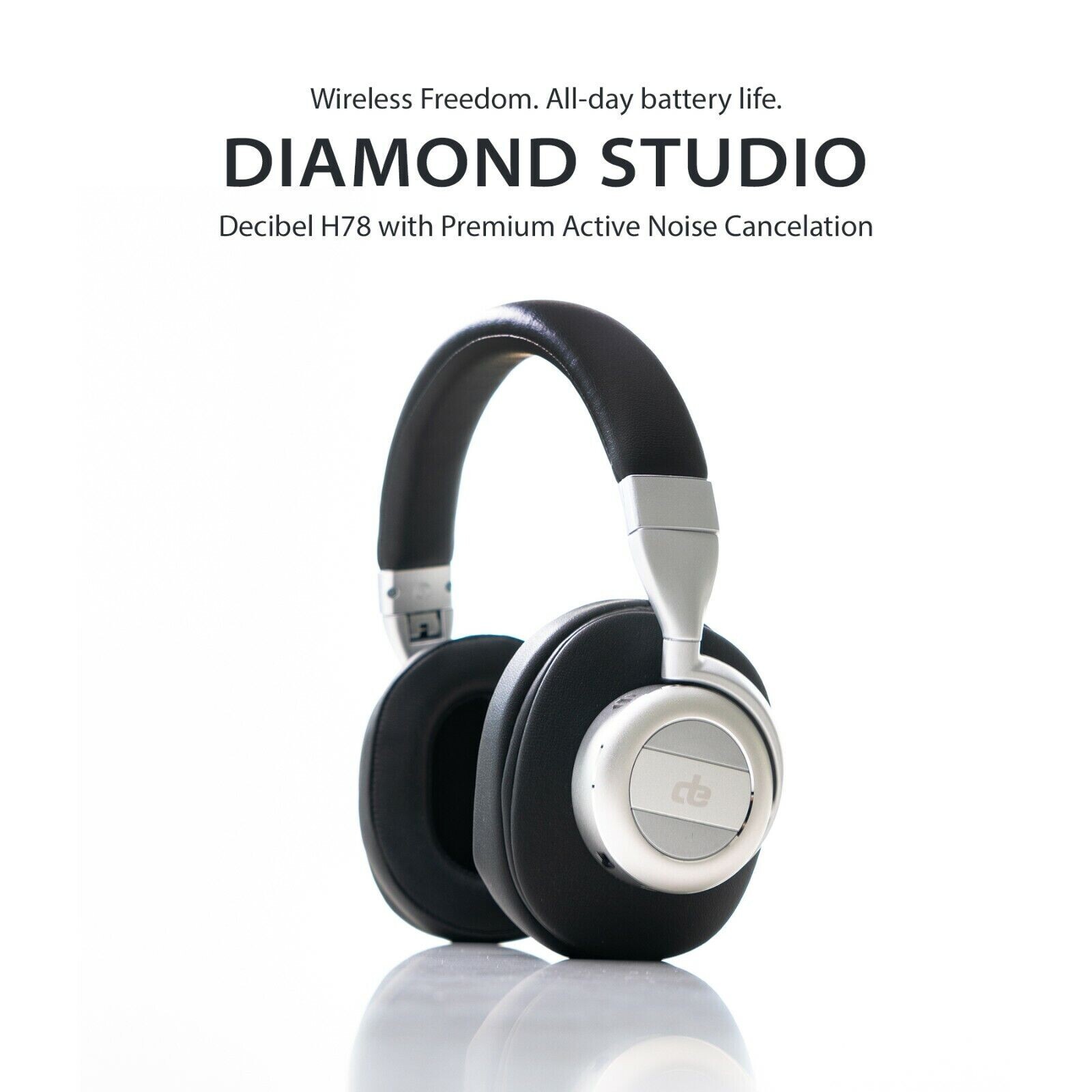 Noise Cancelling Decibel H78 Bluetooth Headphones Diamond Studio Silver