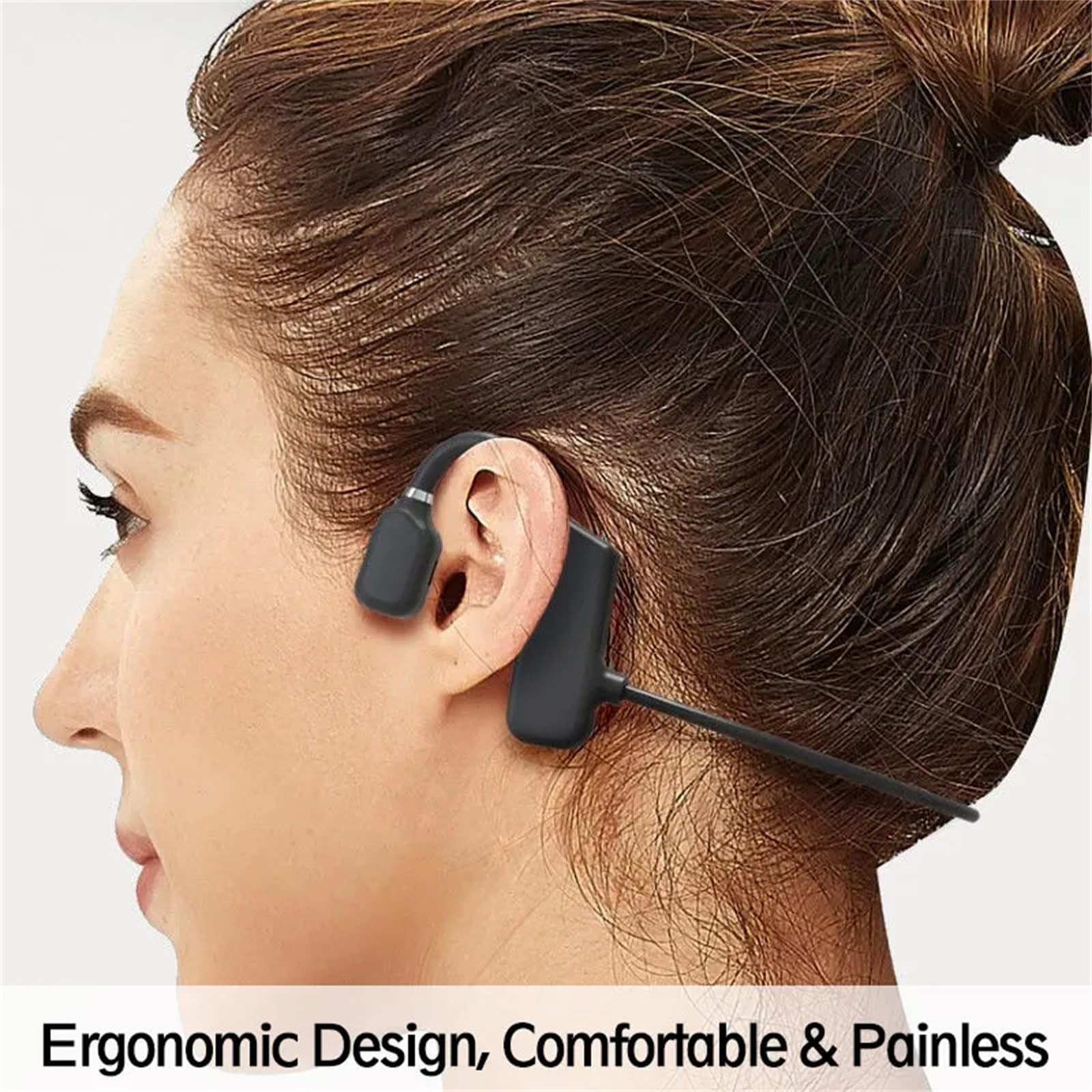 GZCRDZ Air Conduction Earphones,3.5mm Wired One size fits all, Black