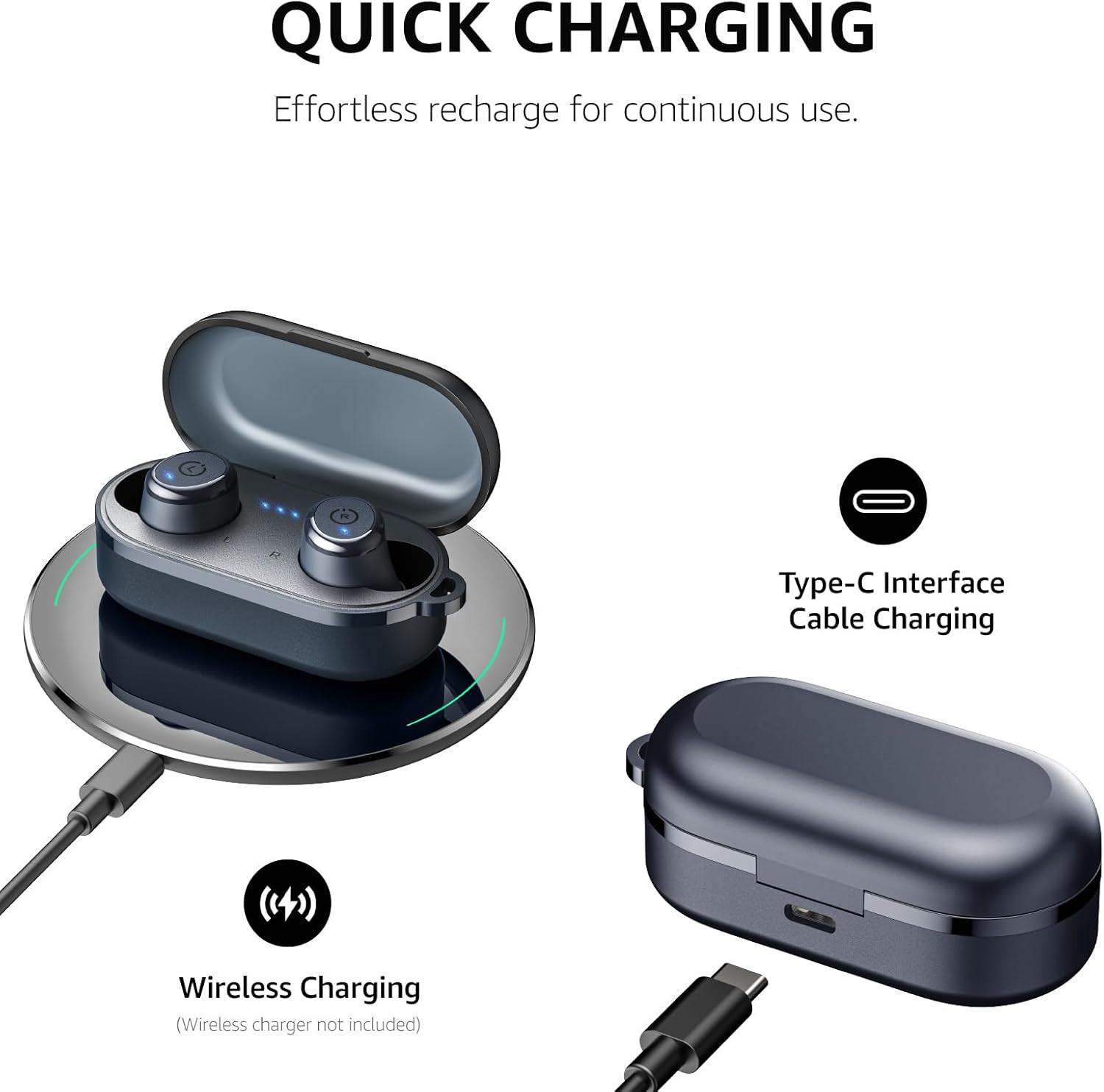 T10 Wireless Earbuds Bluetooth 5.3 Headphones, App Customize EQ, Ergonomic Desig