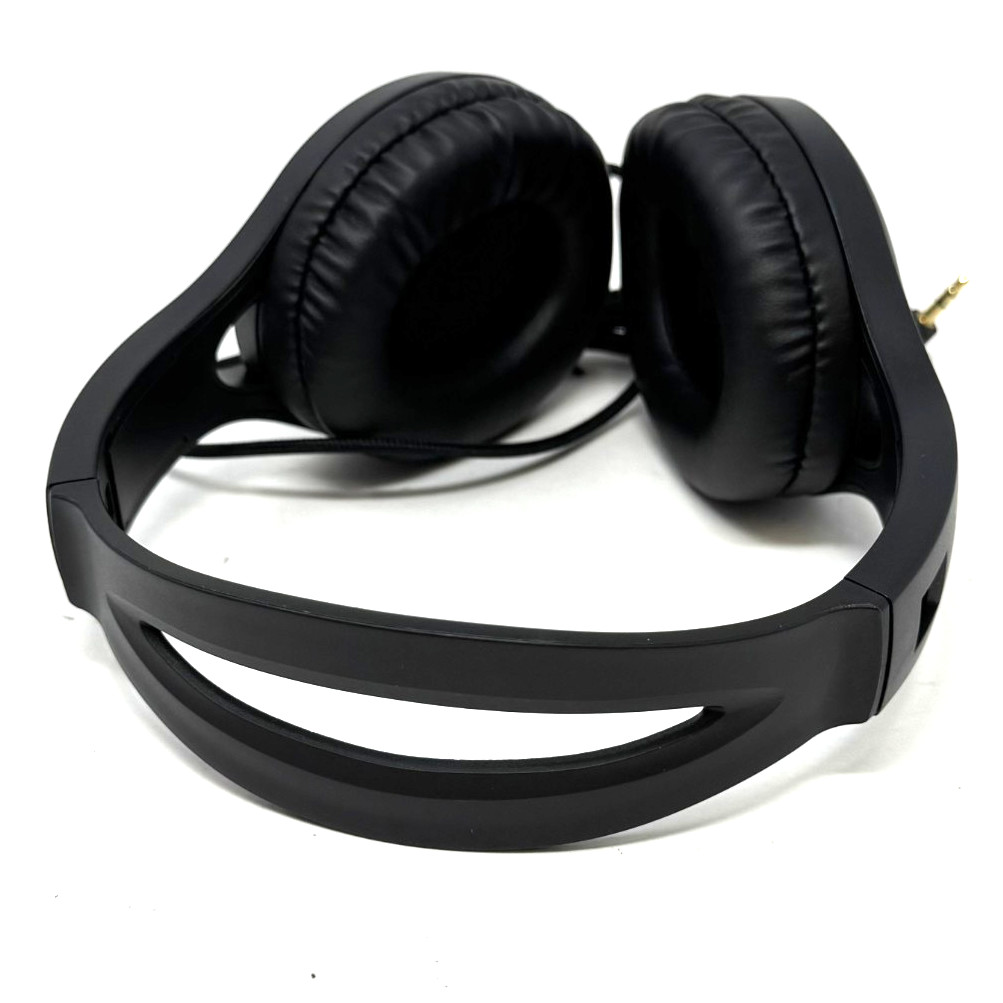 Wired Over Ear Headphones 3.5mm Braided Cable Black Foldable Headset