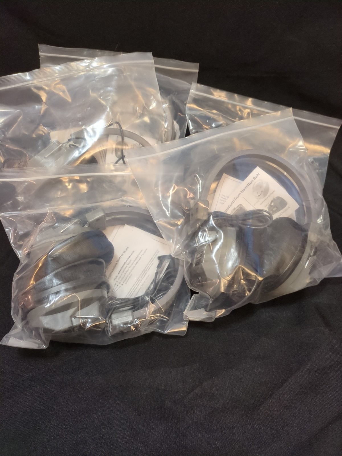 LOT OF 5 NEW Hamilton Buhl SchoolMate Deluxe Headphones, Gray (SC-7V)