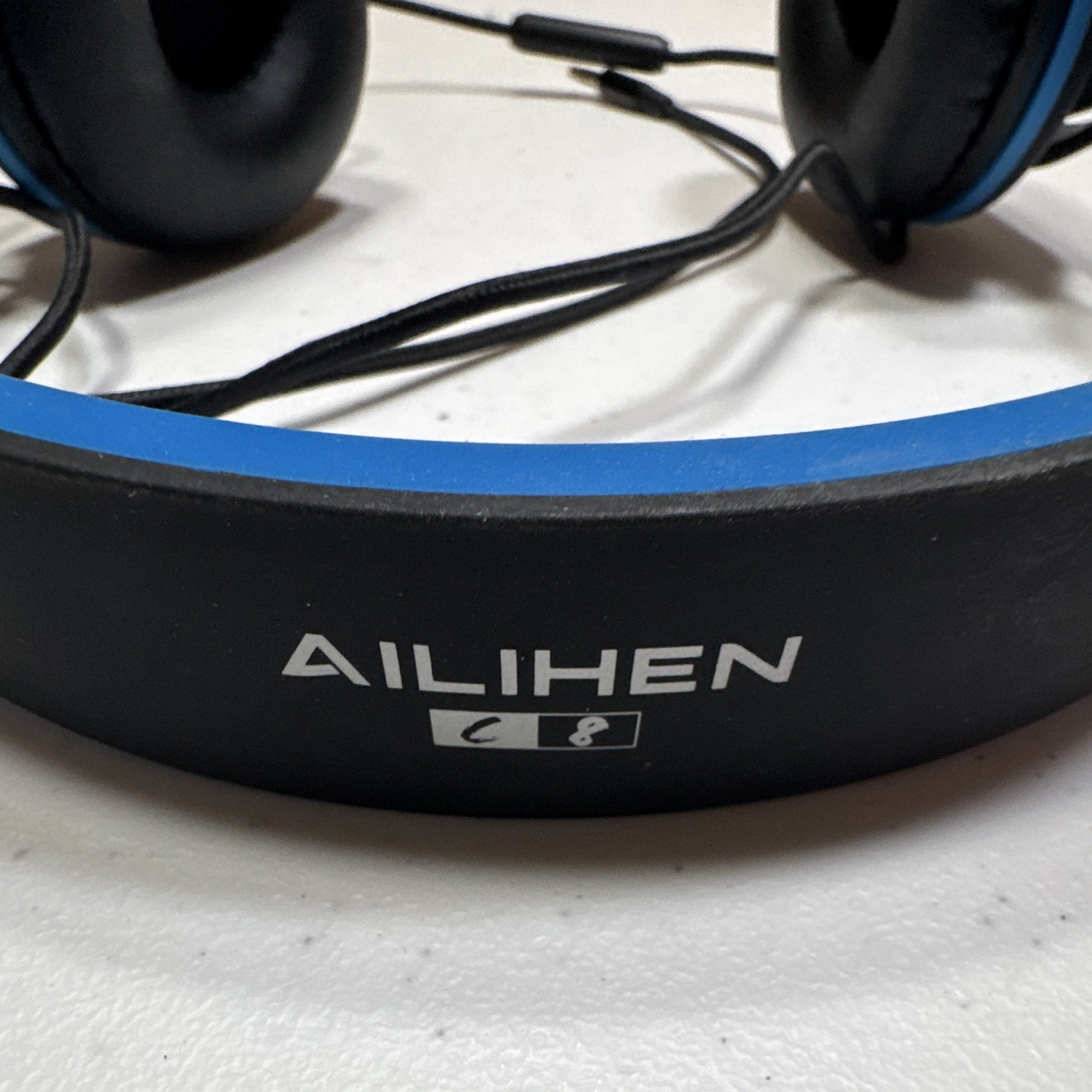 AILIHEN C8 Wired On-Ear Headband Headphones 3.5mm Jack Mic Black/Blue