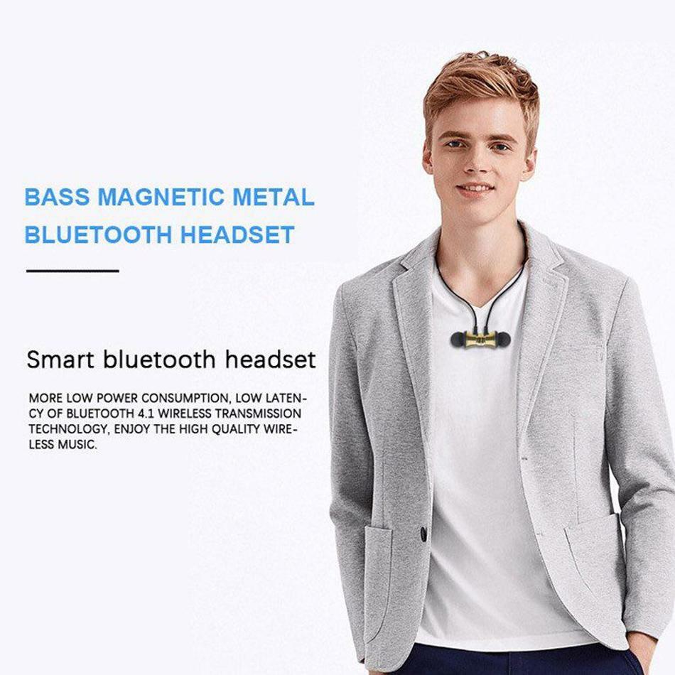 BLUETOOTH 4.2 HEADPHONES SPORT magnet stereo earphones headset mic rechargeable