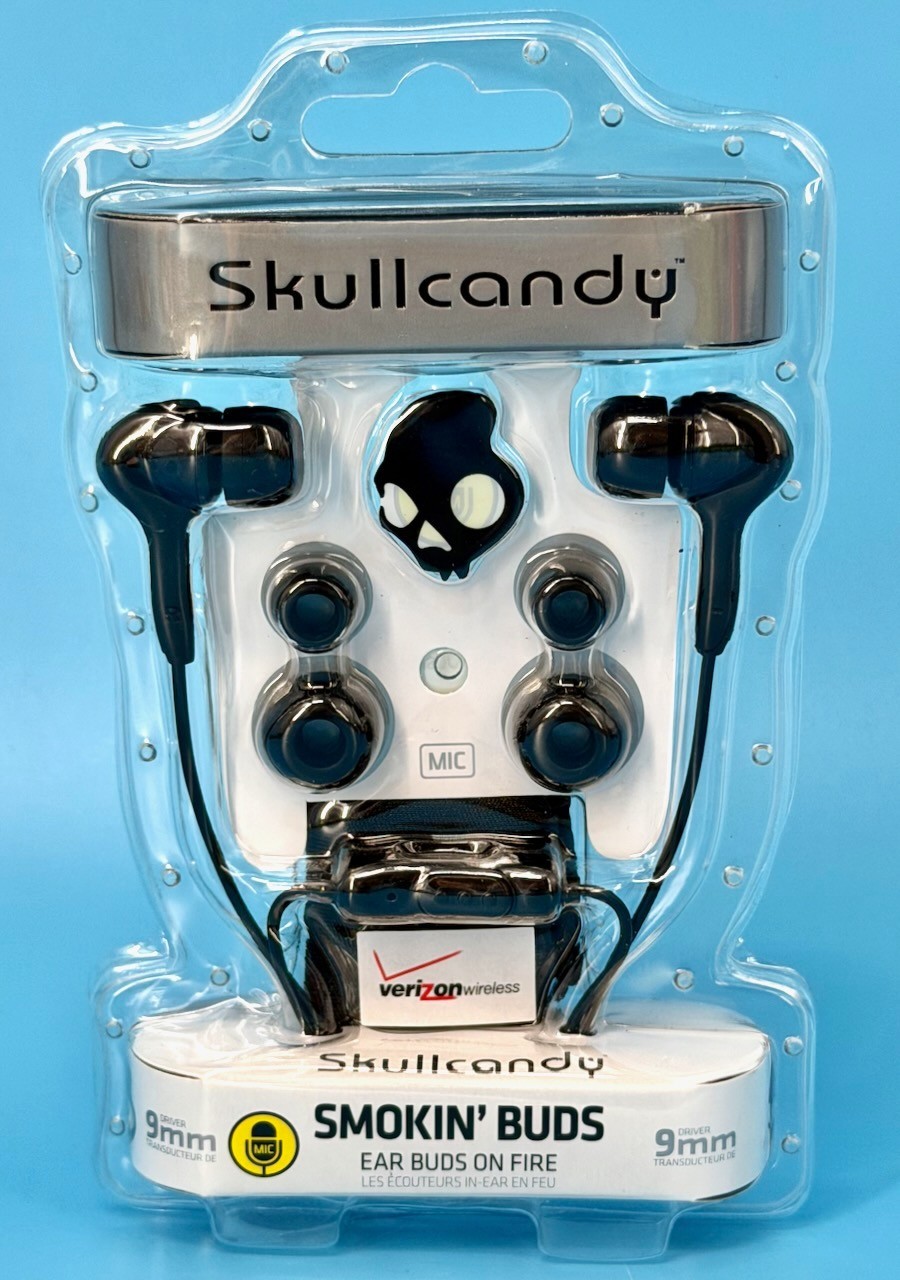 NEW Skullcandy Smokin’ Buds In-Ear Wired Earbuds 9mm Noise-Isolating Black