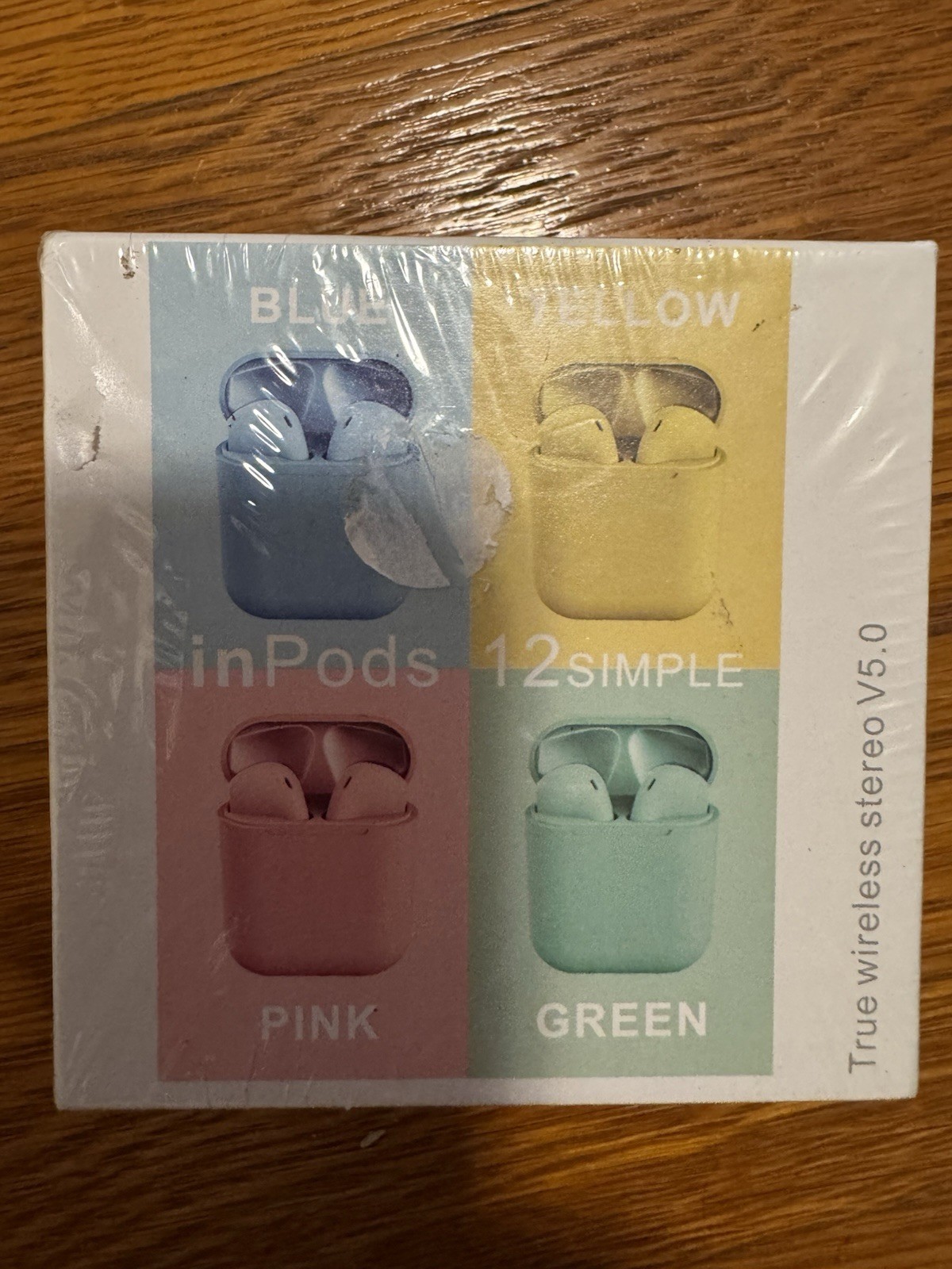 InPods 12 Simple Wireless Stereo Earbuds V5.0 for Android/ios/BT5.0, Yellow ?