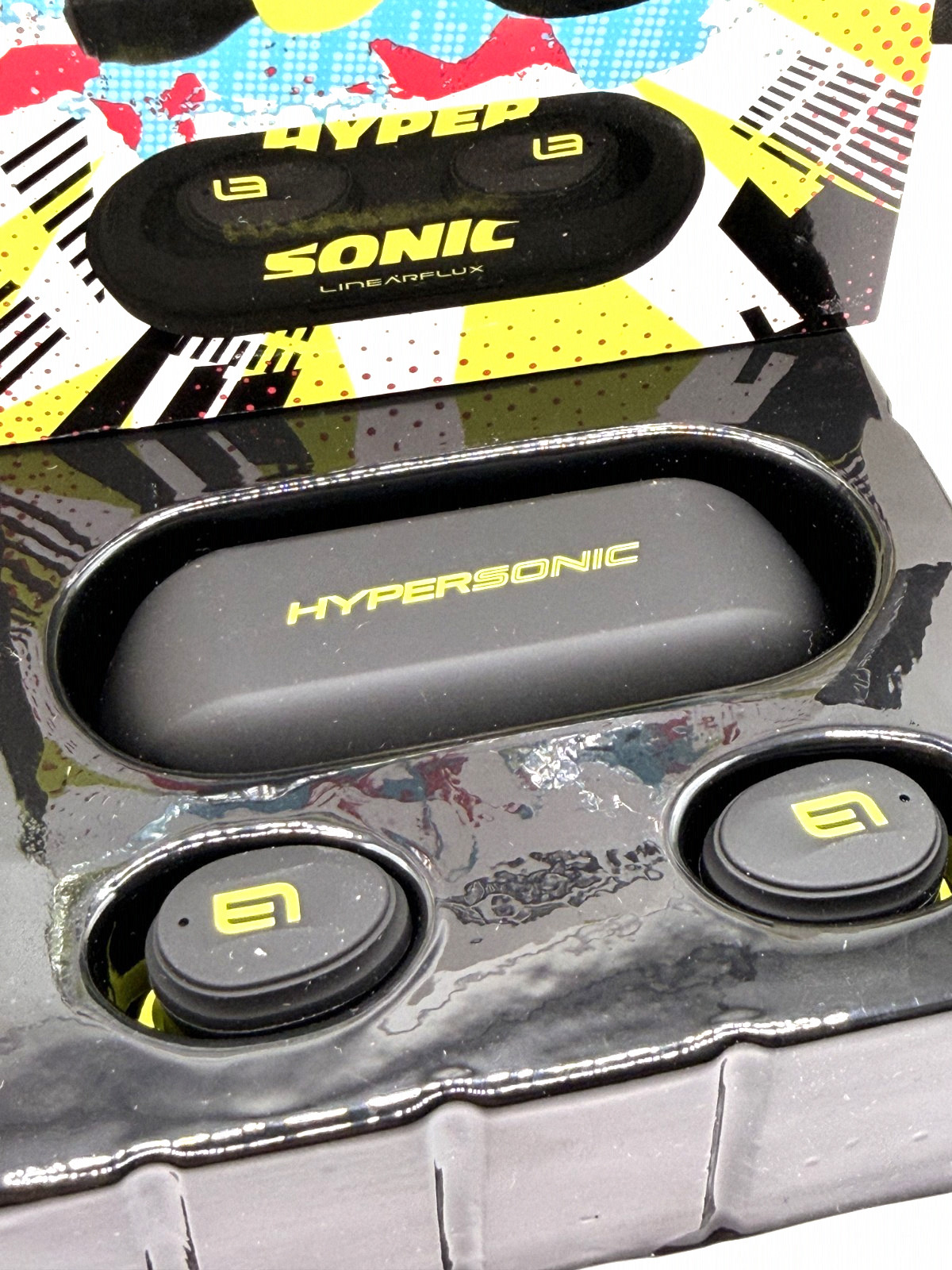 LinearFlux HyperSonic Lite Bluetooth In-Ear Earbuds Black/Yellow Water-Resistant