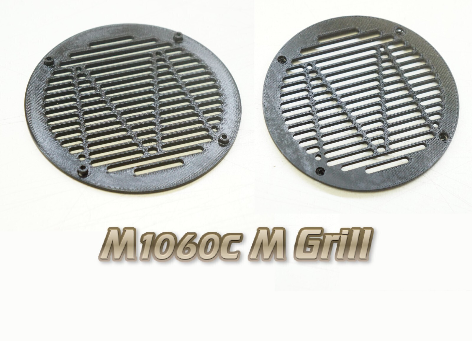 M Logo Grate Style Grill Mod L/R Set for Monoprice M1060C Headphones Cover