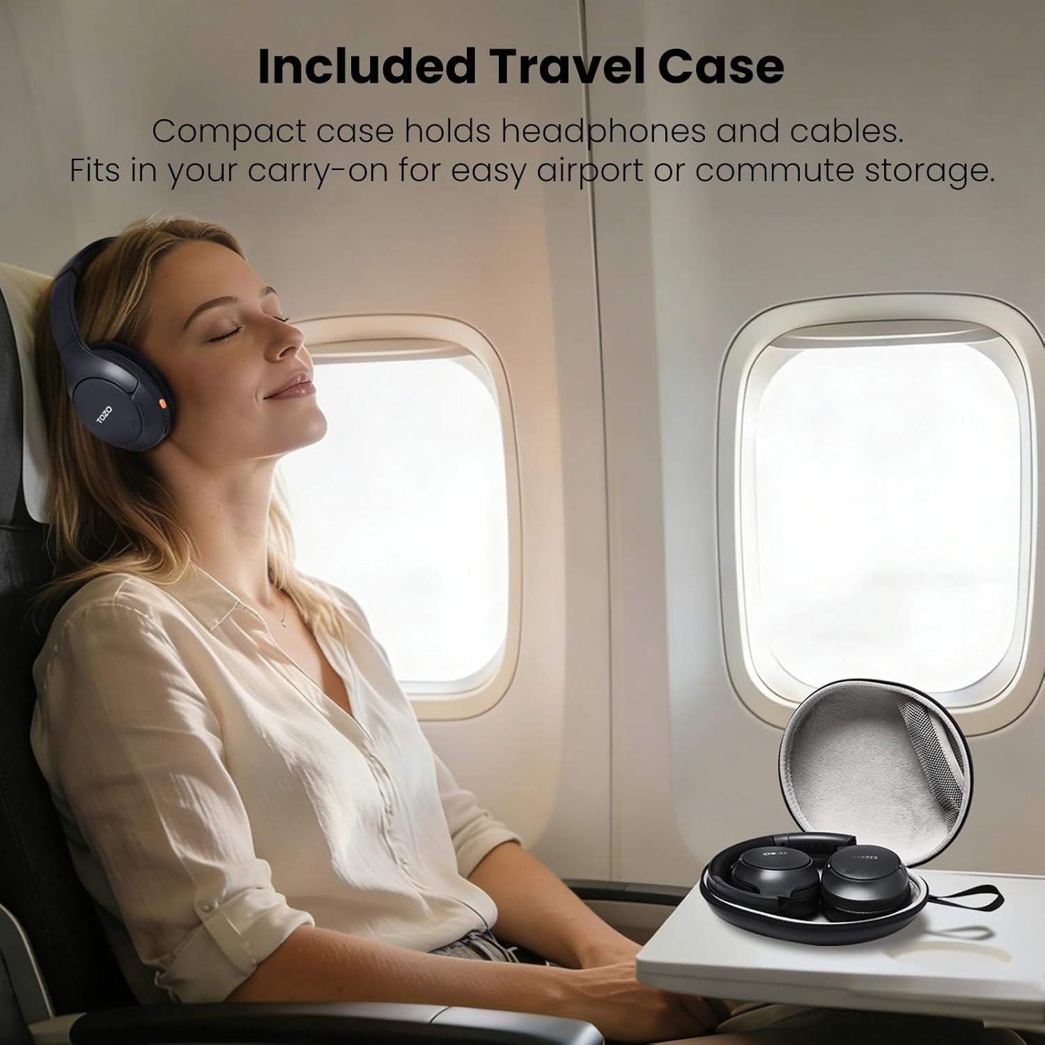 Tozo HT3 Over Ear Headphones: 90H Battery, Dual Device, Adaptive Noise Canc