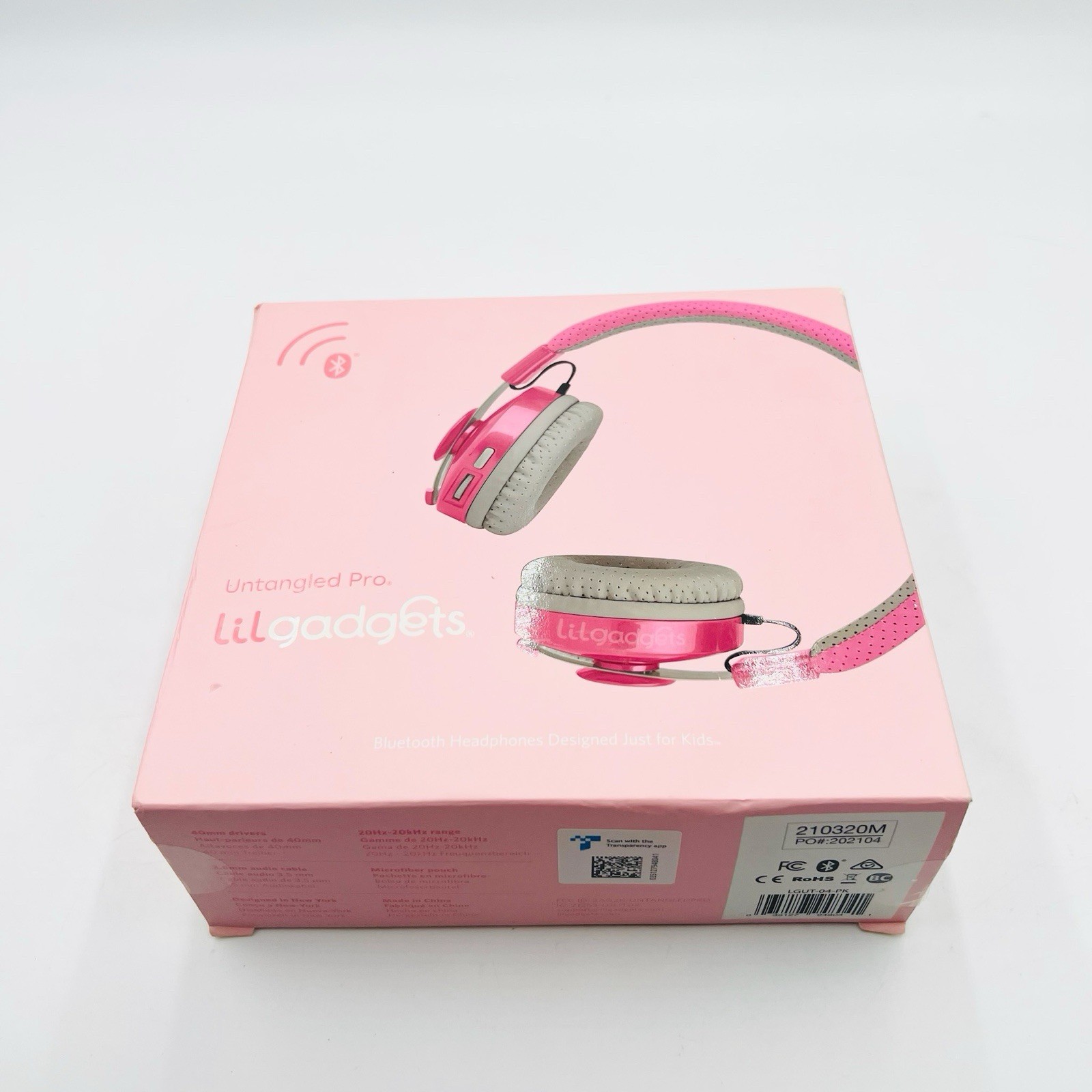 LilGadgets On-Ear Kids Headphones – 4+ Years, Pink, Untangled Pro