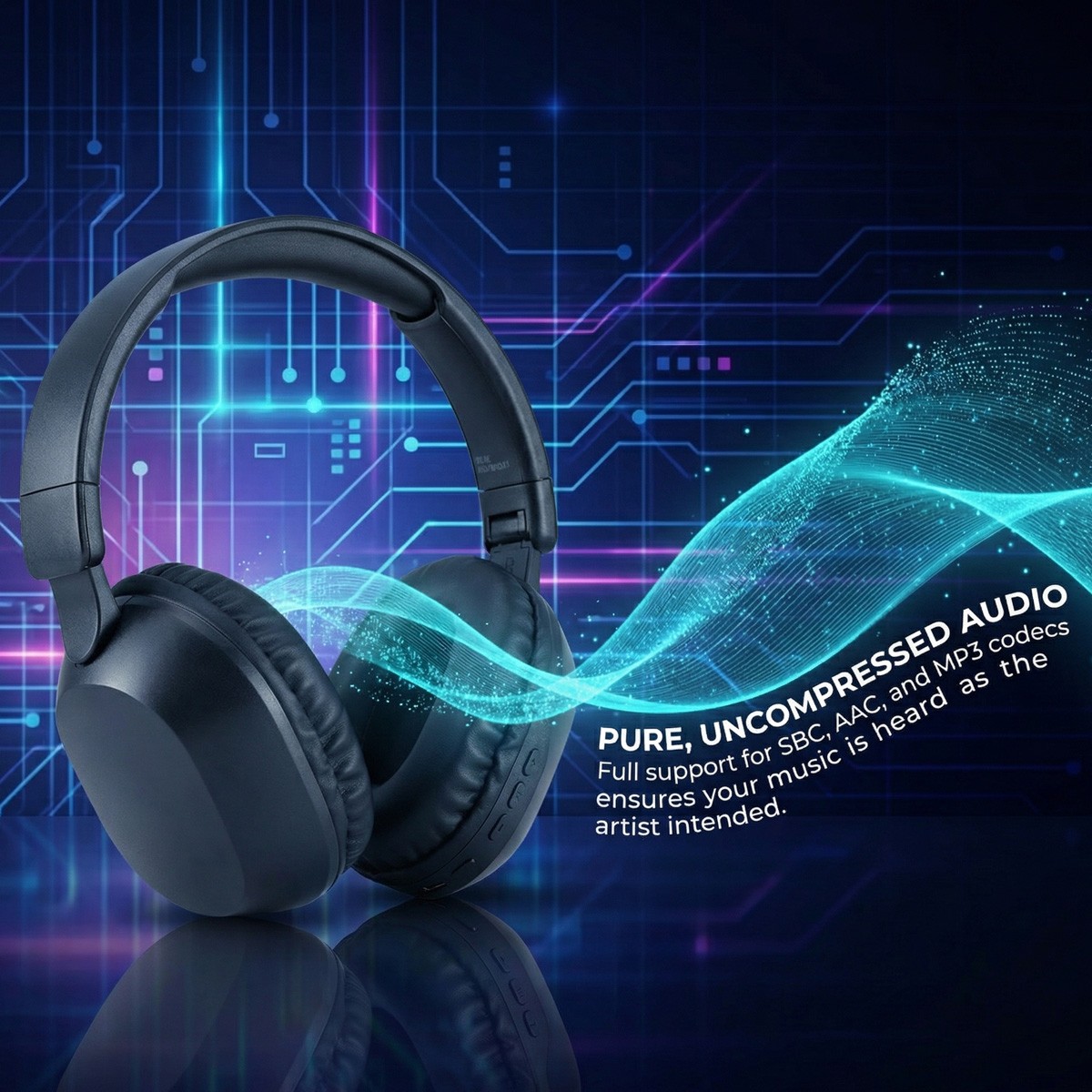 Over-Ear Bluetooth Headphones Wireless Stereo Hi-Fi Sound Rechargeable Headset