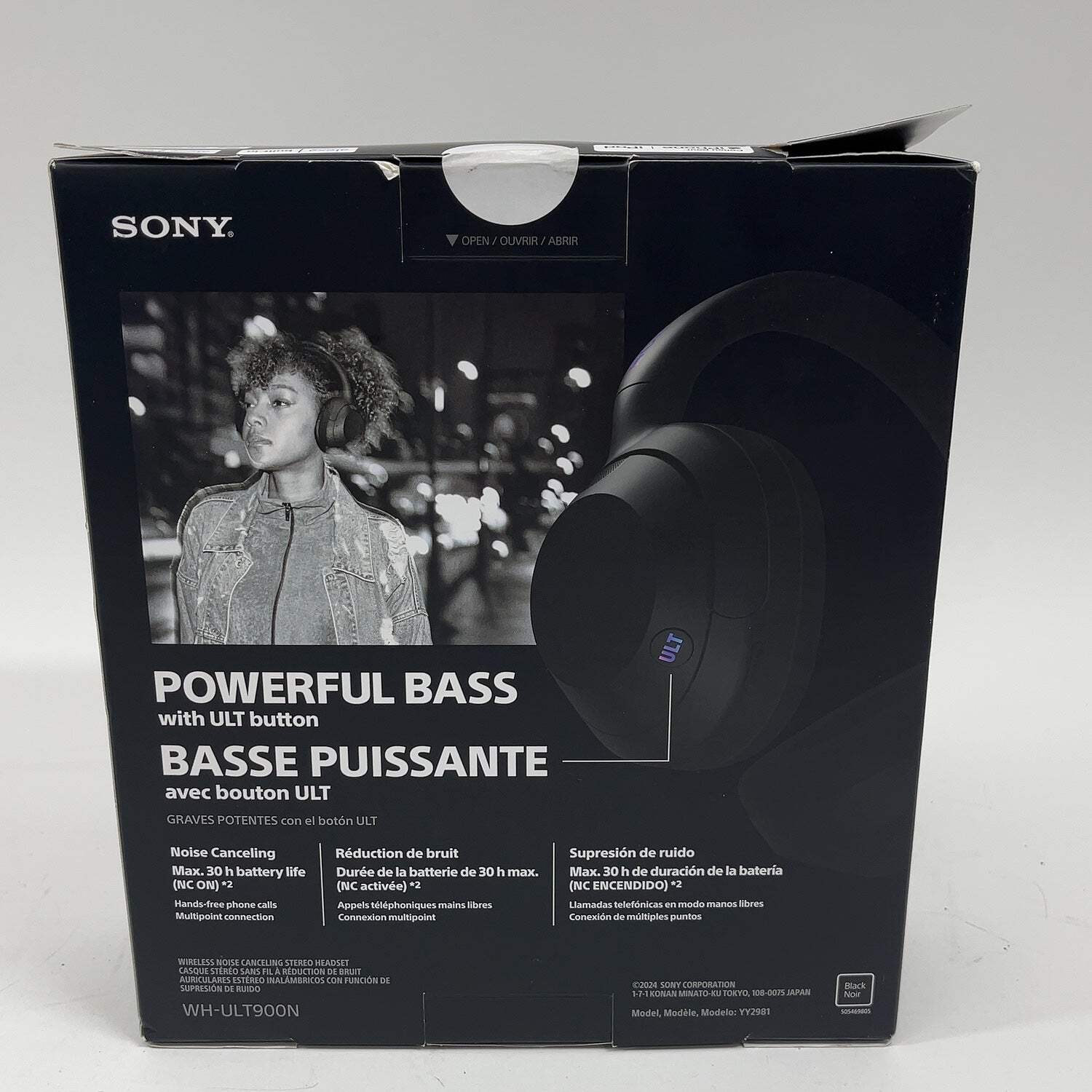 Sony Ult Power Sound Wireless Over-Ear Bluetooth Headphones Black WH-ULT900N