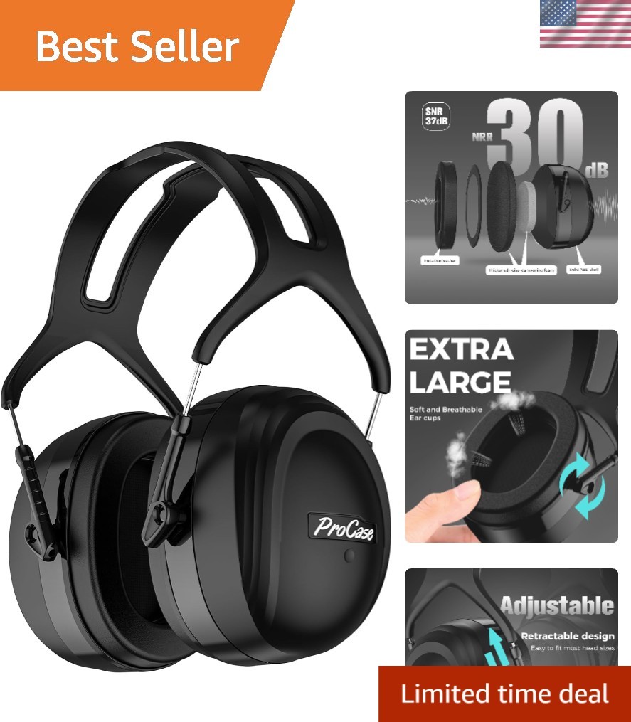 Extra Large Noise Cancelling Headphones SNR 37dB | Ultimate Hearing Protection