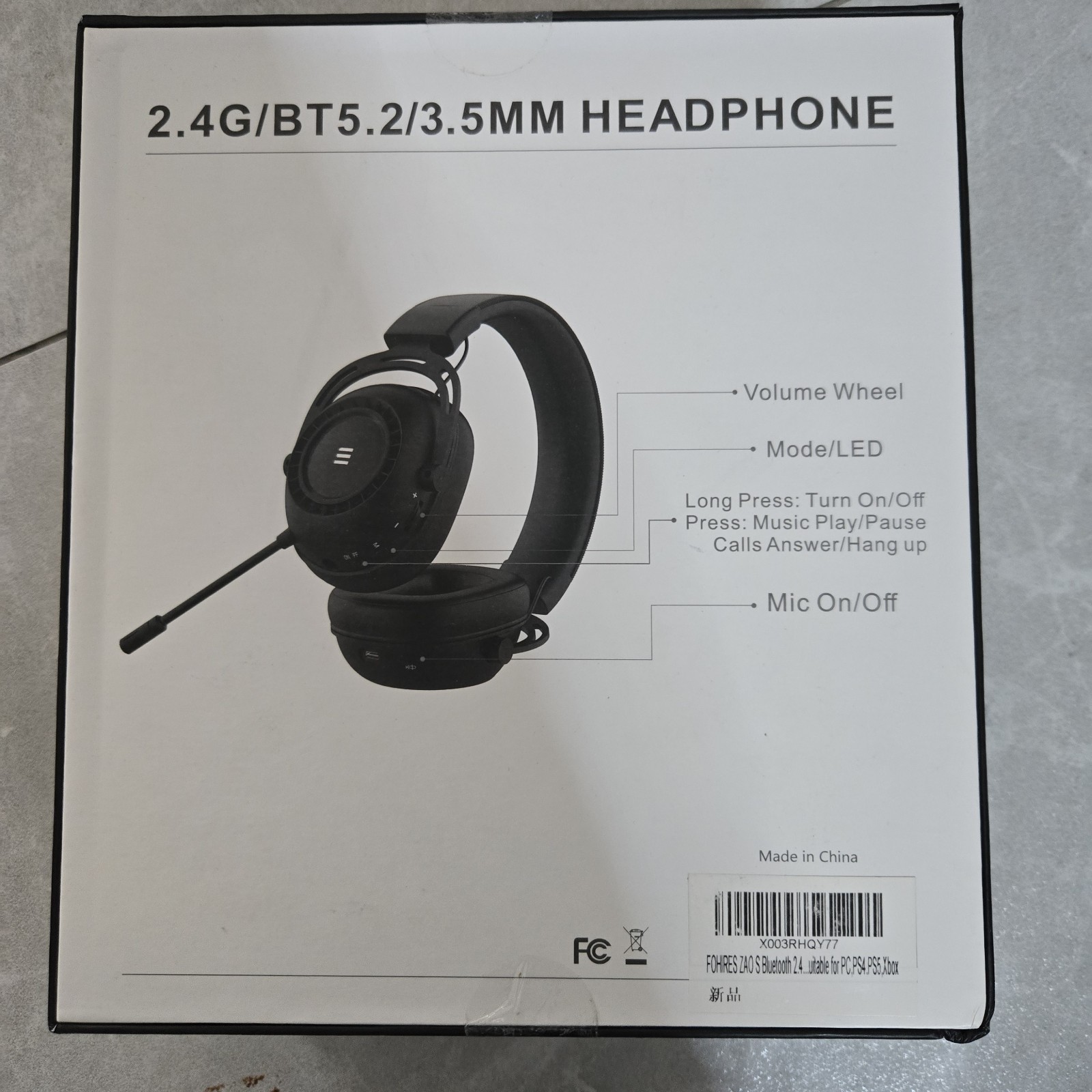 FOHIRES ZAO S Bluetooth 2.4G Wired 3 Mode Cover-Ear Headphones – Class 1…