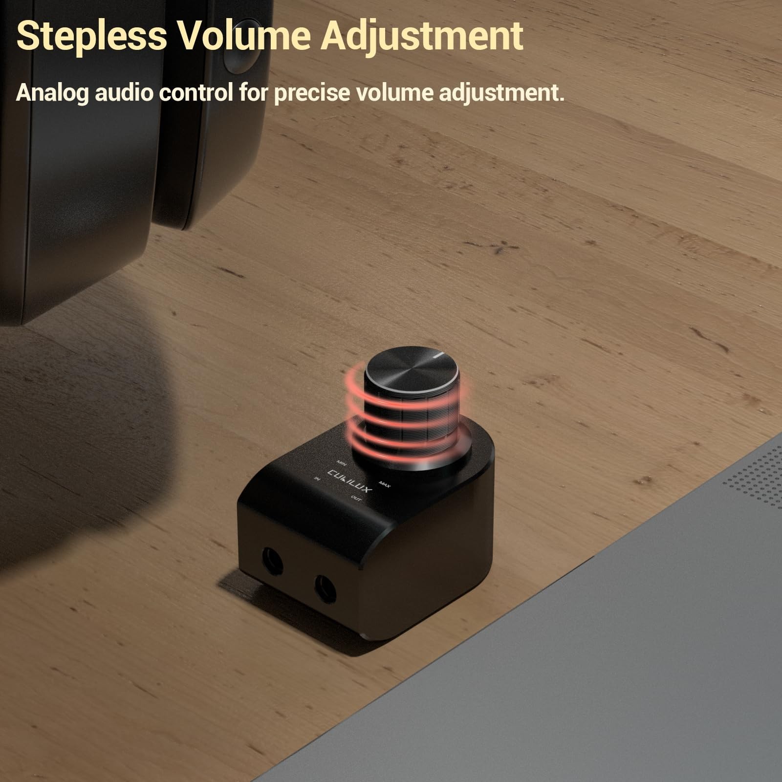 3.5mm Stereo Volume Controller – Headphones Attenuator, Aluminum Case, Inline Co