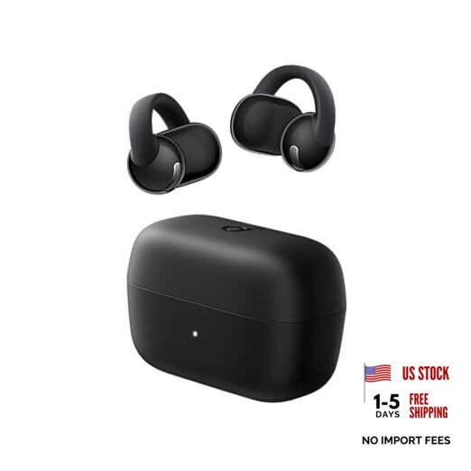 C50i by Anker Open Ear Earbuds, Clip-On Headphones Over Ear for Running Black