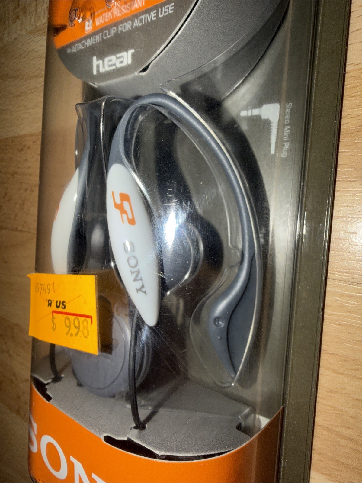 Vintage Sony Walkman MDR-J11G Clip Sports Stereo Headphones 2004 Factory Sealed