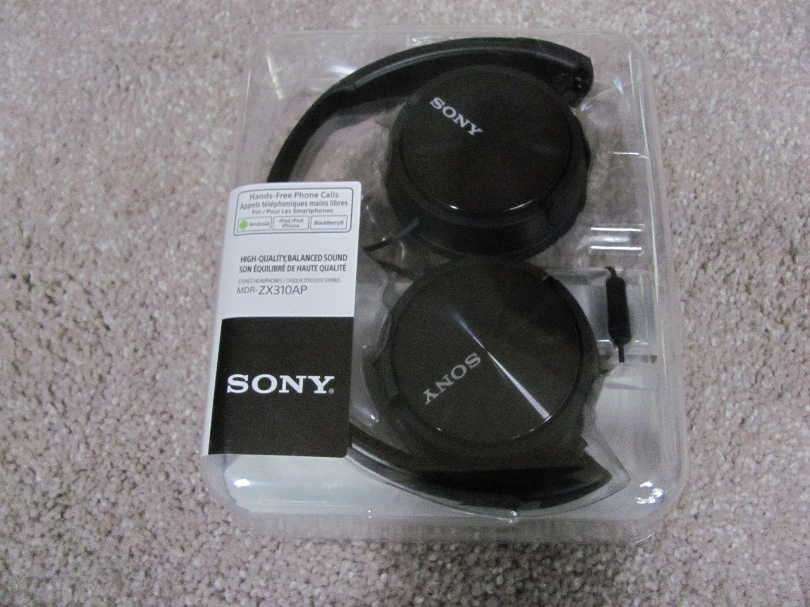 Brand New Sony MDR-ZX310AP High-Quality Balanced Sound Stereo Headphone w/Mic