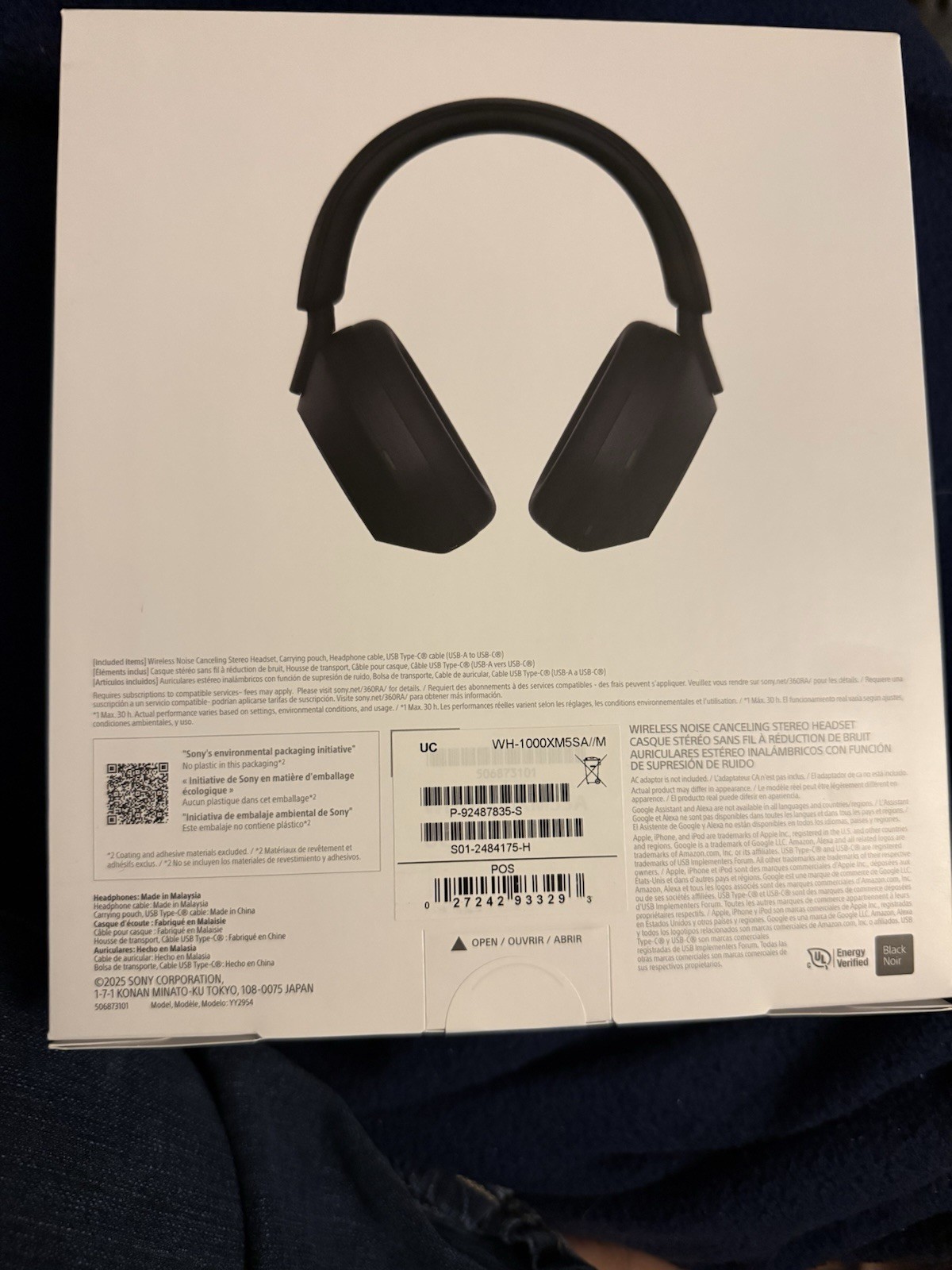 NEW Sony WH1000XM5/SA Wireless Noise-Cancelling Over-the-Ear Headphones – Black