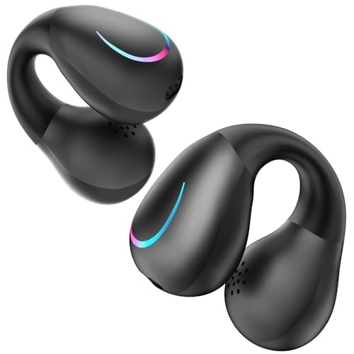 ZIDOXING OPEN EAR CLIP ON HEADPHONES EAR HOOK WIRELESS BONE CONDUCTION – BLACK