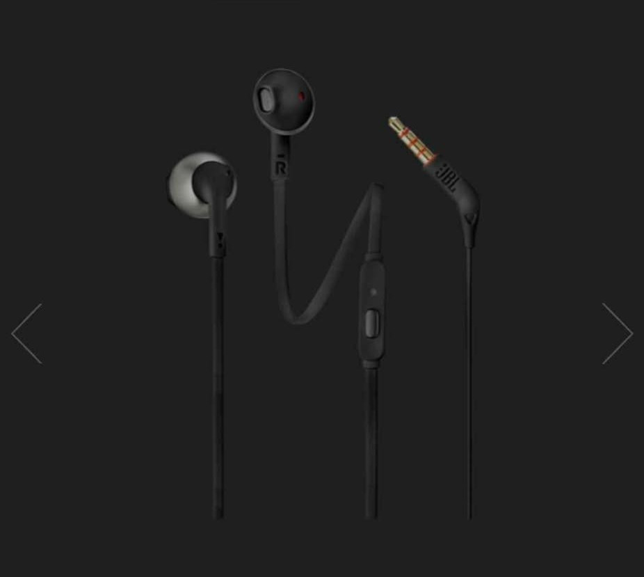 JBL Tune205 wired earbuds, box open