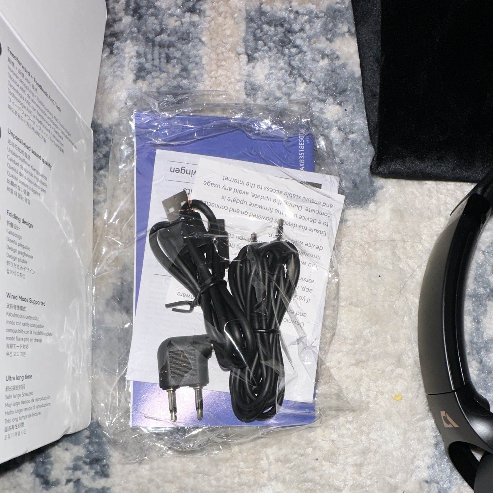 YMOO Y7Pro Noise Cancelling Wired & Wireless Headphones 100H Playtime Over Ear
