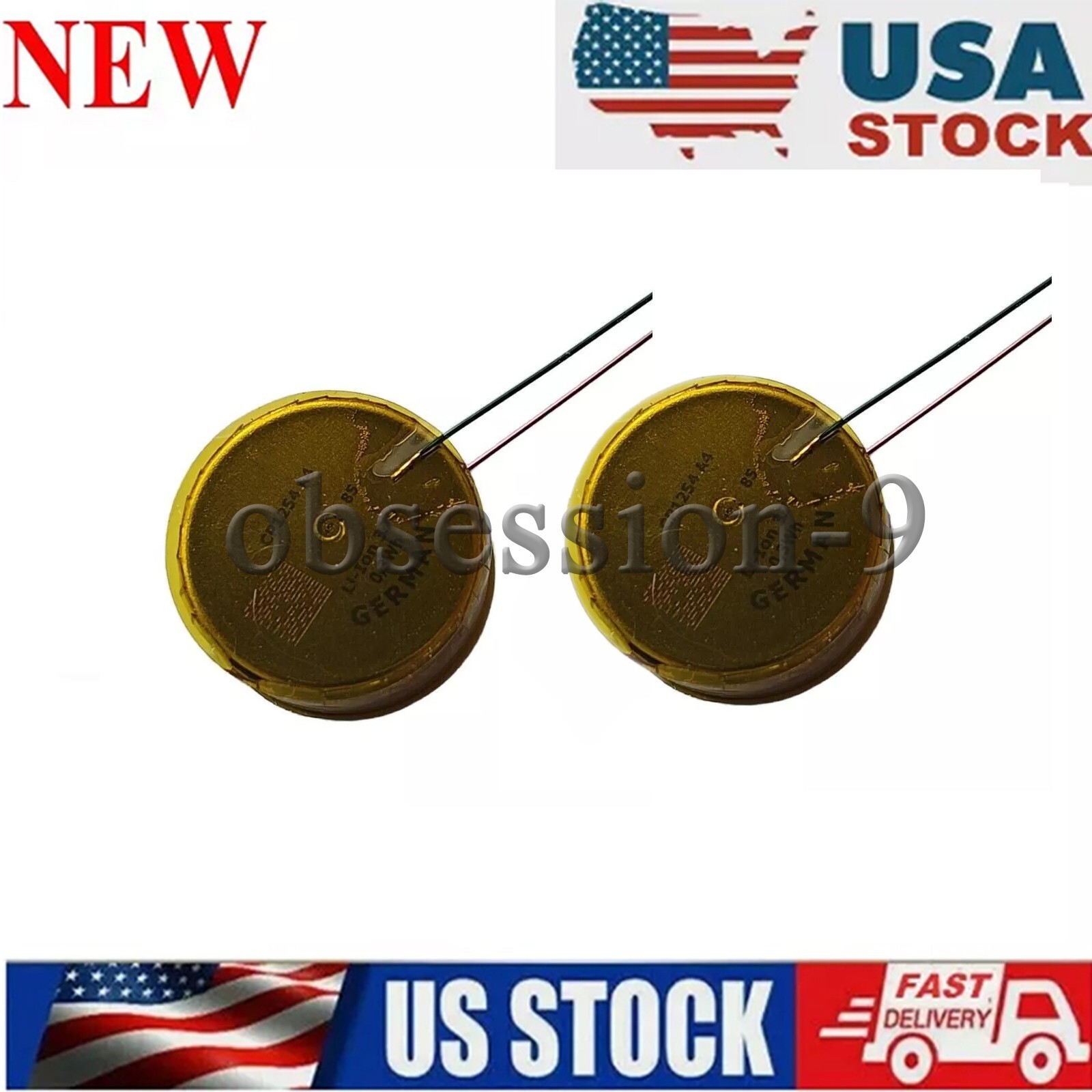 New 2pcs CP1254 A4 70mAh Coin Round Battery For Beats By Dre Powerbeats Pro