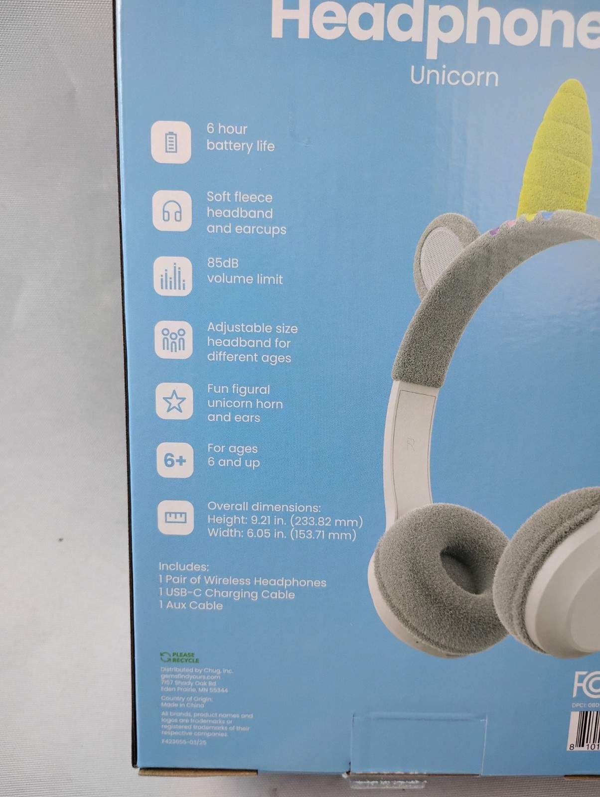 NEW! Kids Wireless Headphones with Unicorn Horn & Ears Super Soft Cushioned Pads