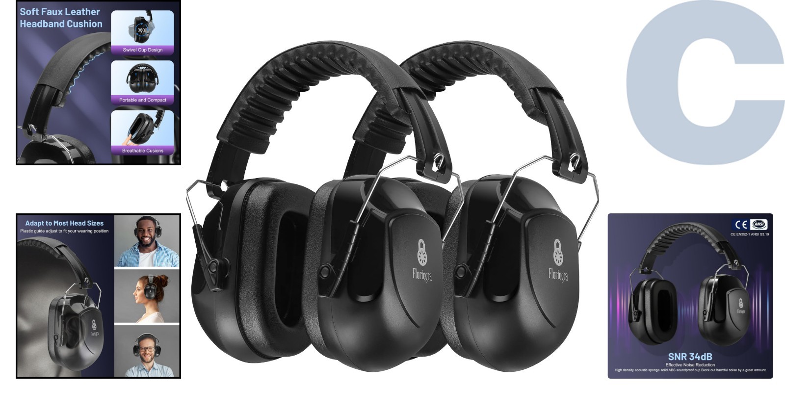 Noise Reduction Earmuffs – 34dB Hearing Protection for Shooting & More