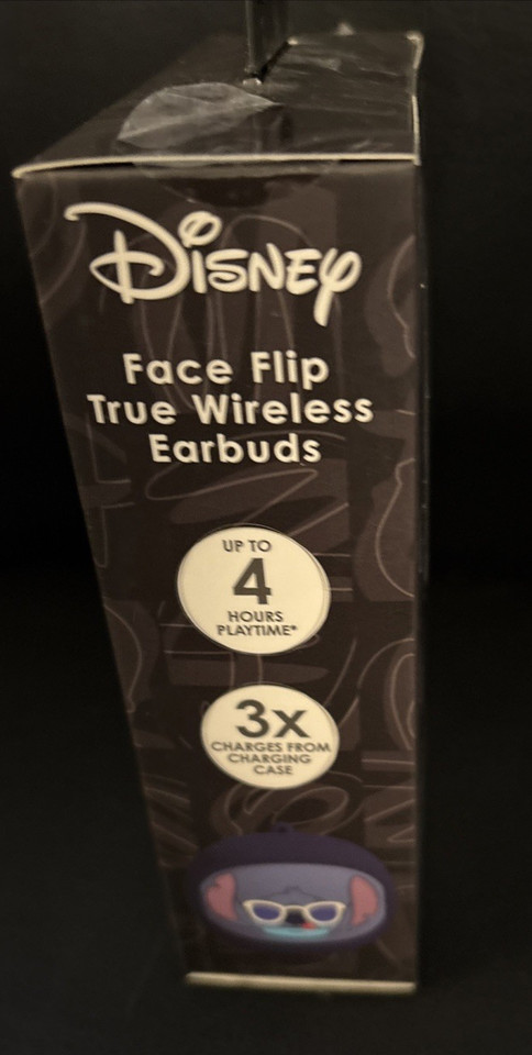 Disney STITCH Face Flip True Wireless Earbuds, up to 10 hours of battery life