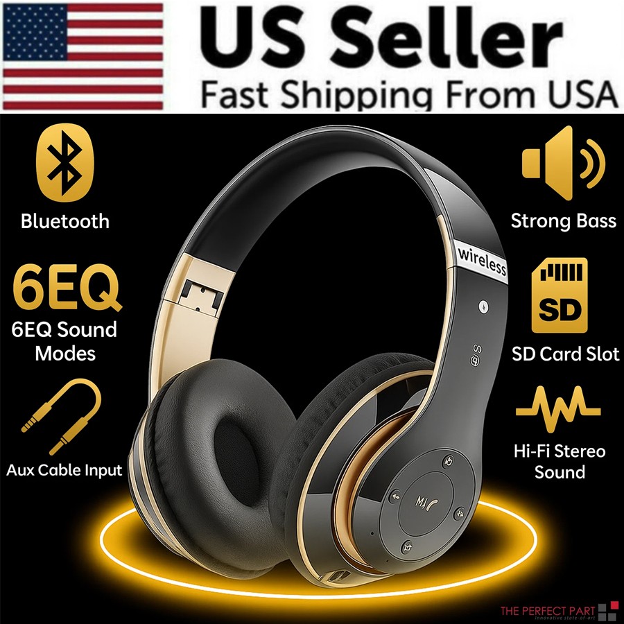 Headphones Wireless Bluetooth Noise Cancelling Stereo Earphones Over Ear Headset