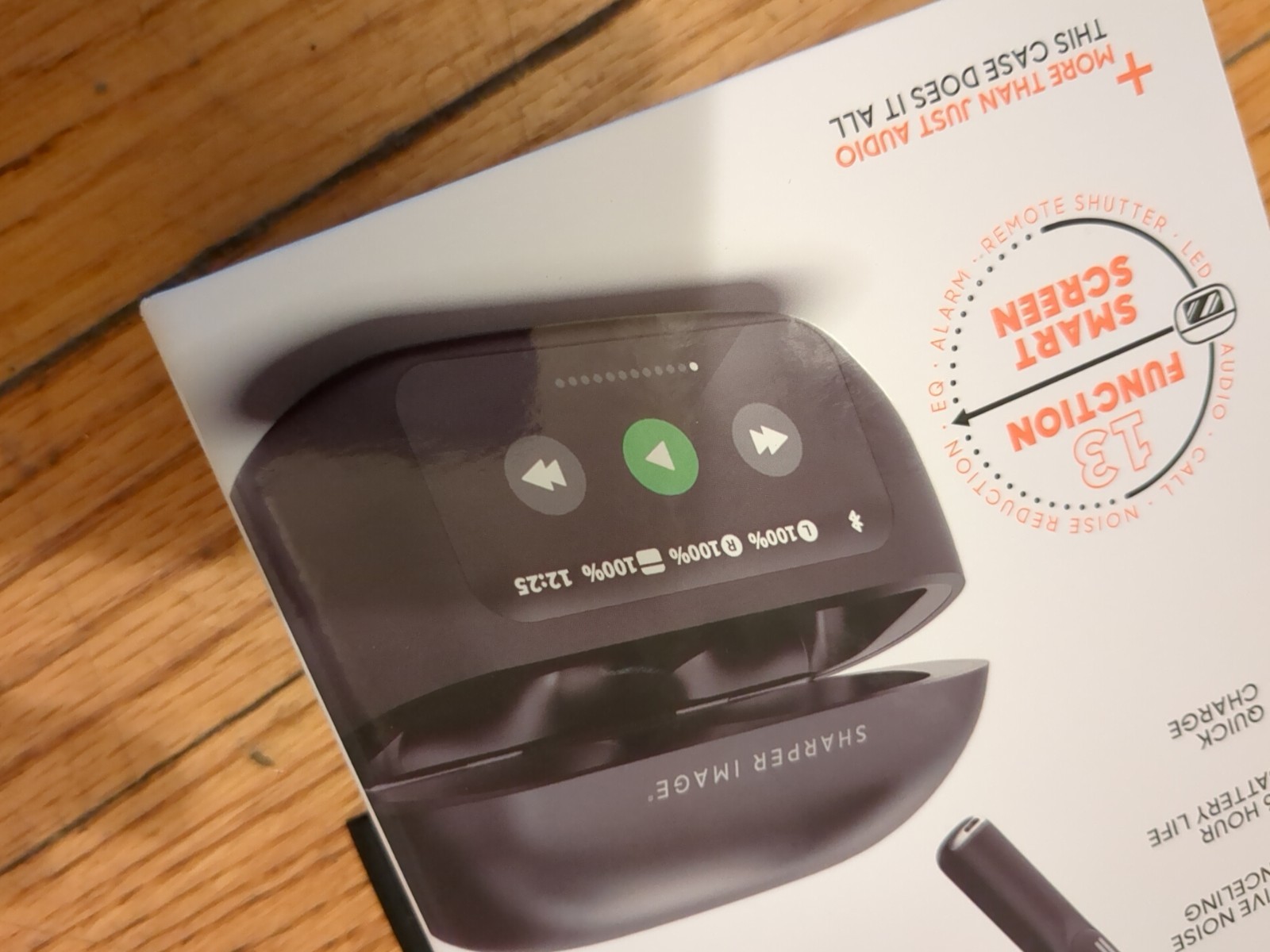 Sharper Image Touch Tone TWS Wireless Earbuds w/ Led Touch Screen Noise Cancel
