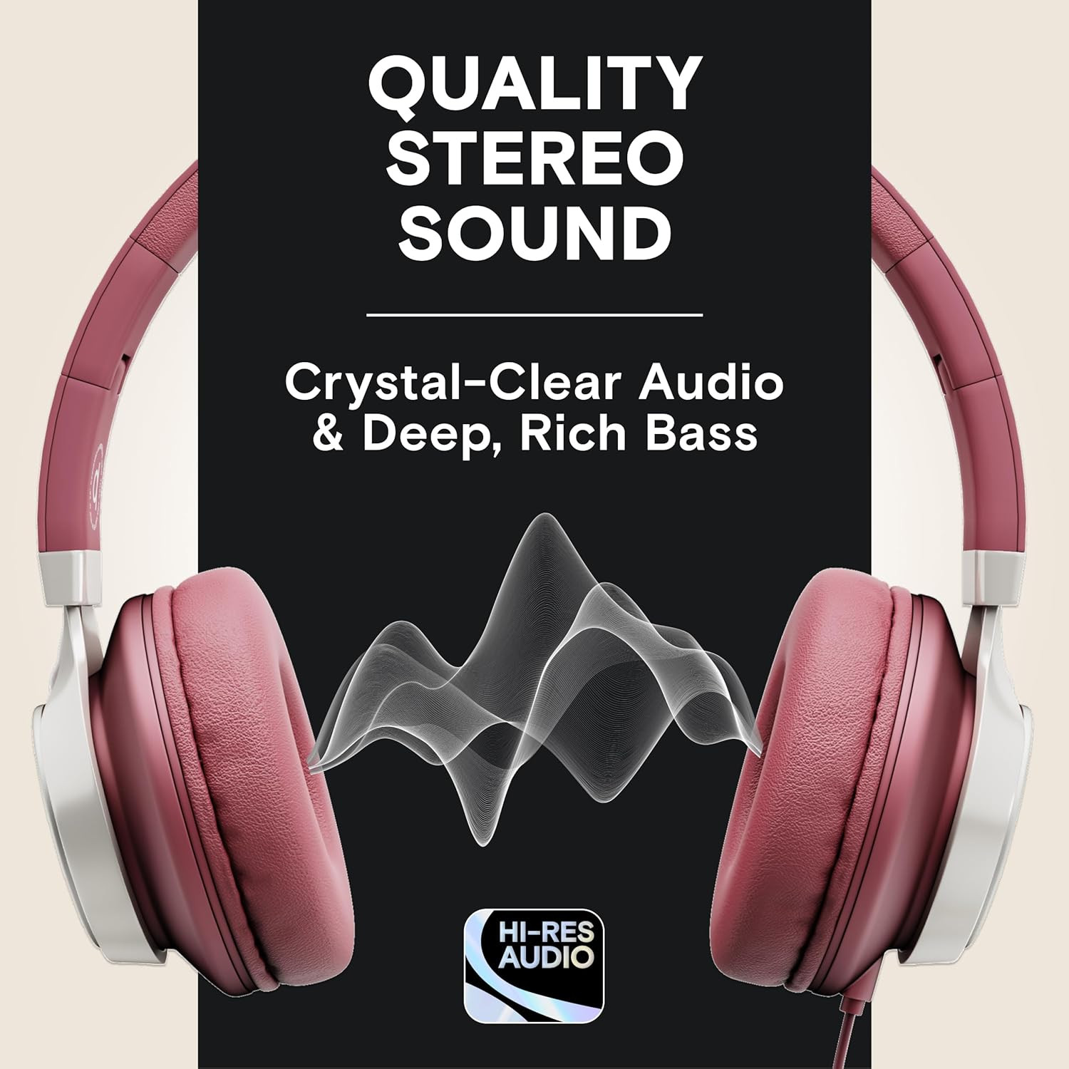 CL750 On-Ear Headphones Wired with Mic and Volume Control — Noise Isolating Cord