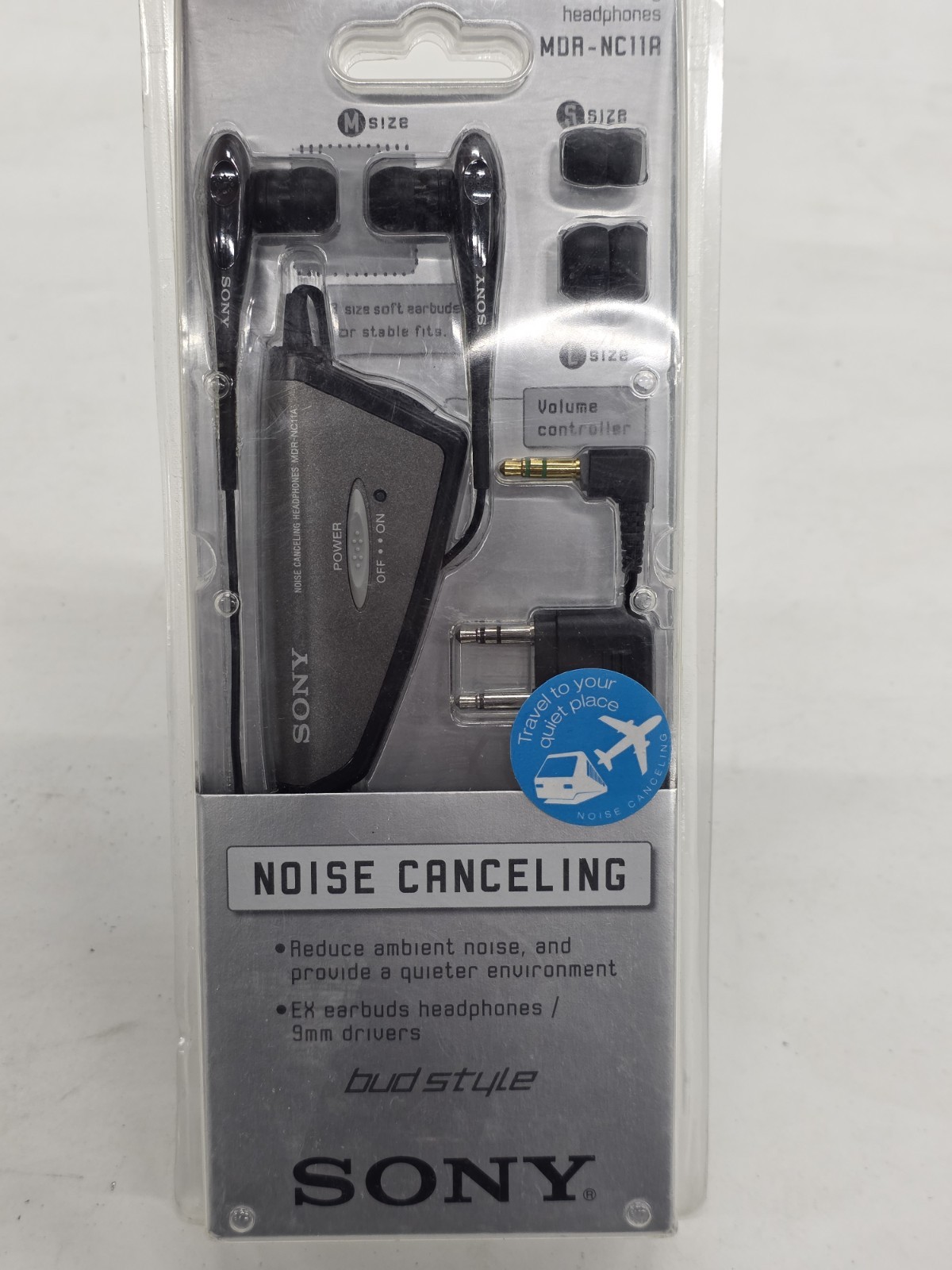 New Sony MDR-NC11A Noise Canceling Headphones Bud Style 9mm Drivers Earbuds