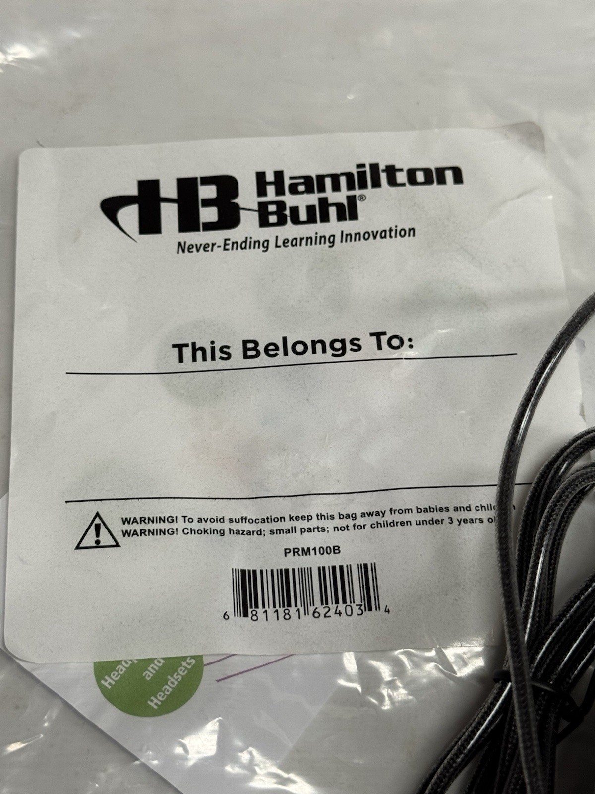 Hamilton Buhl Primo Stereo Headphones – BLACK (prm100b)