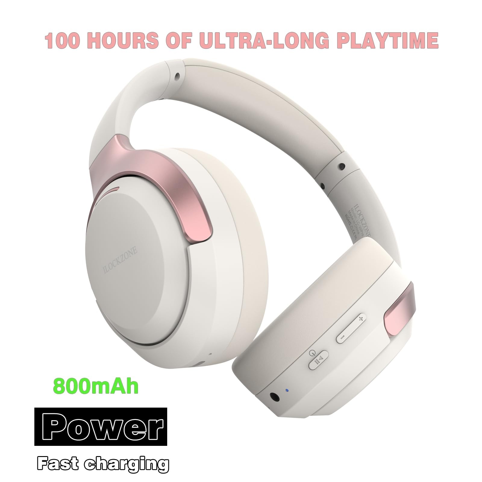 LC30Pro Hybrid Active Noise Cancelling Headphones, 100H Playtime Bluetooth He…