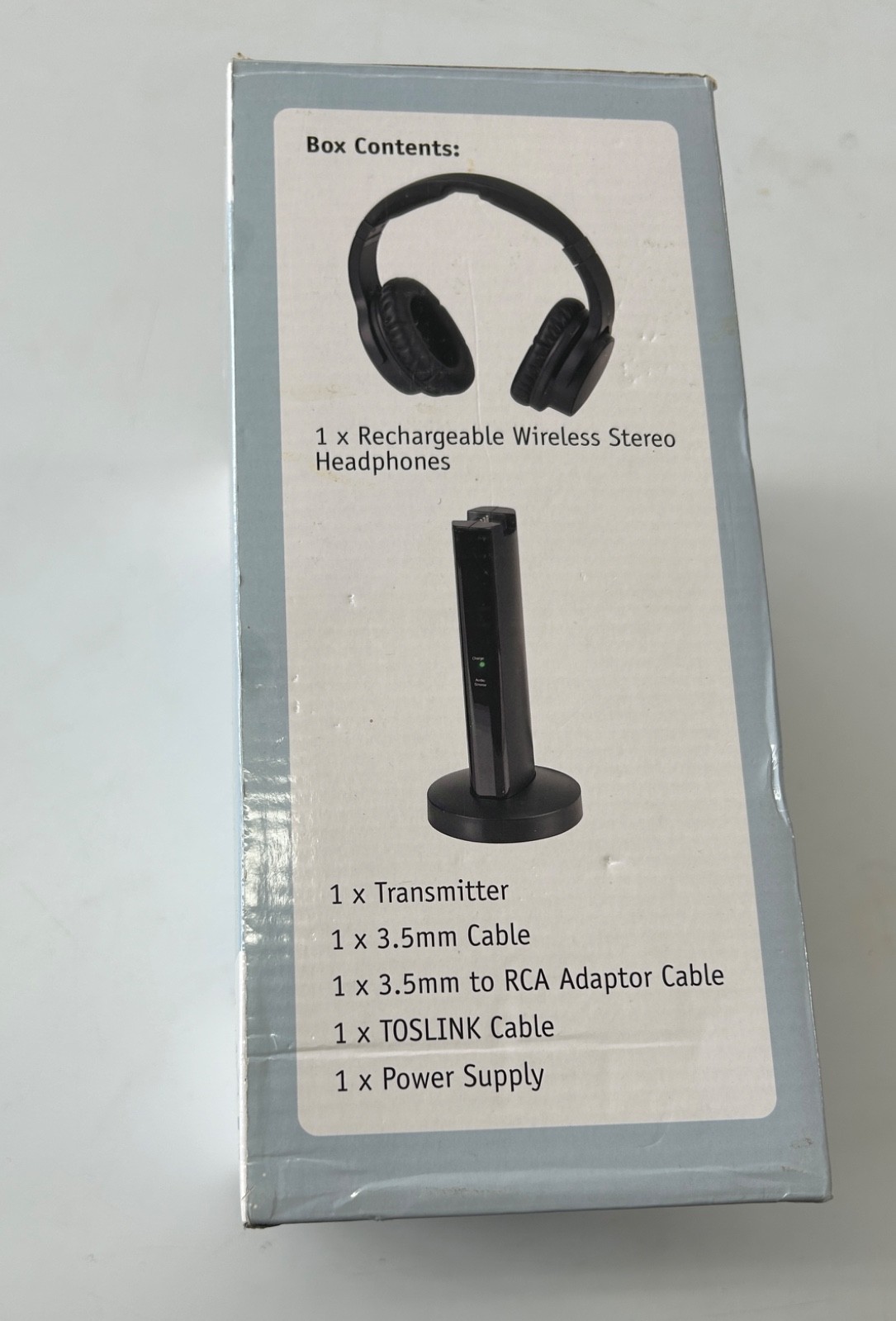 Wireless Headphones for TV Watching with 2.4G RF Transmitter Charging Black