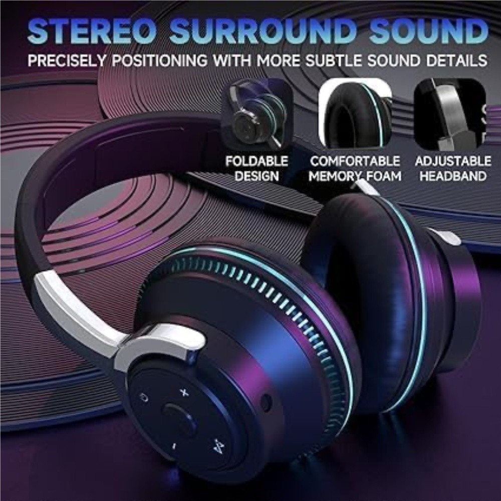 NEW Bluetooth 5.1 Wireless Headset With Noise Cancelling For Phones PC Laptop US