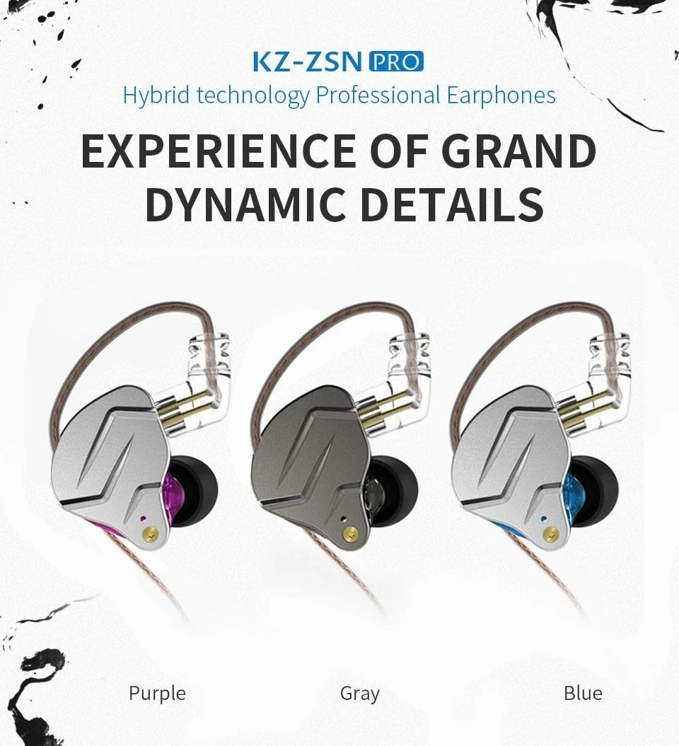 NEW KZ ZS10 PRO 10 Hybrid Technology Headphones Hifi Noise Cancelling Earphones.