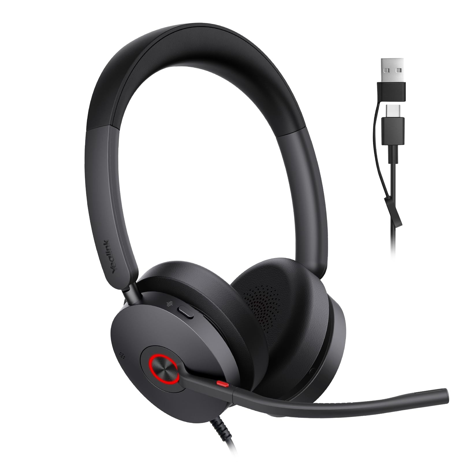 Yealink UH48 Wired USB Headset 6 AI Noise Canceling Mics, Teams & Zoom Certified