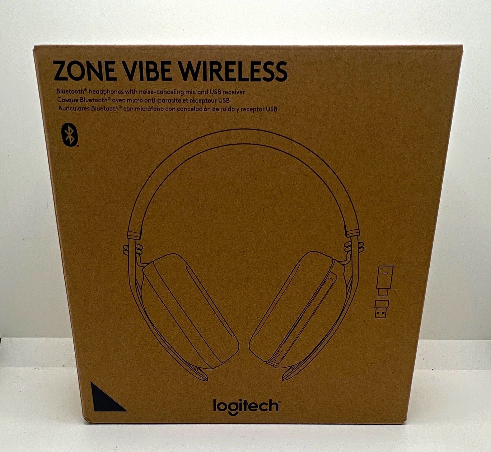 Logitech Zone Vibe Wireless Black Noise Cancelling Headset USB Receiver Mic