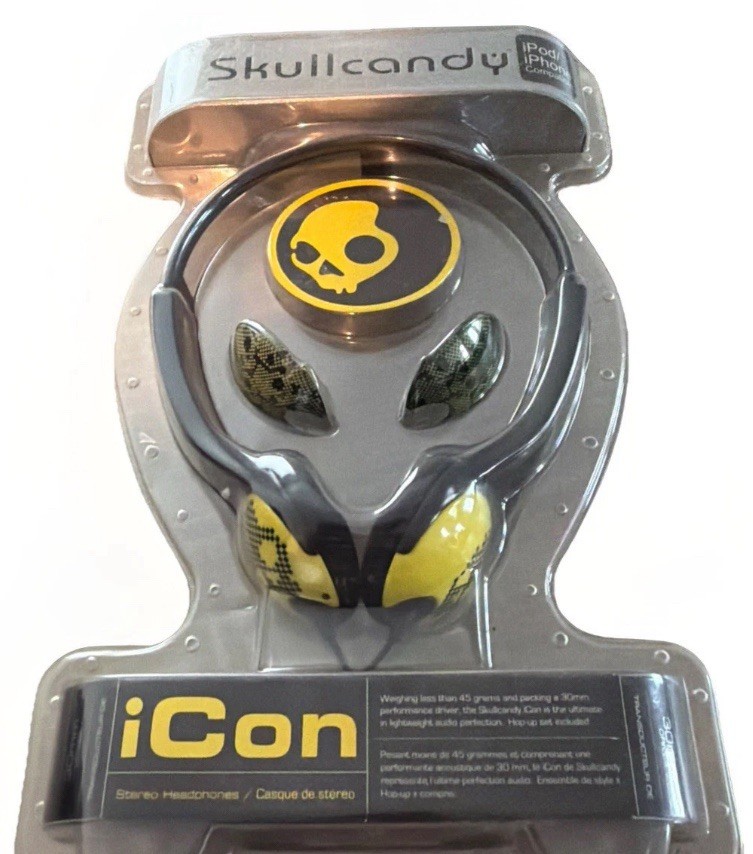 Black & Yellow OG skullcandy Icon Recruit 30mm Driver Original Quality LOUD Rare
