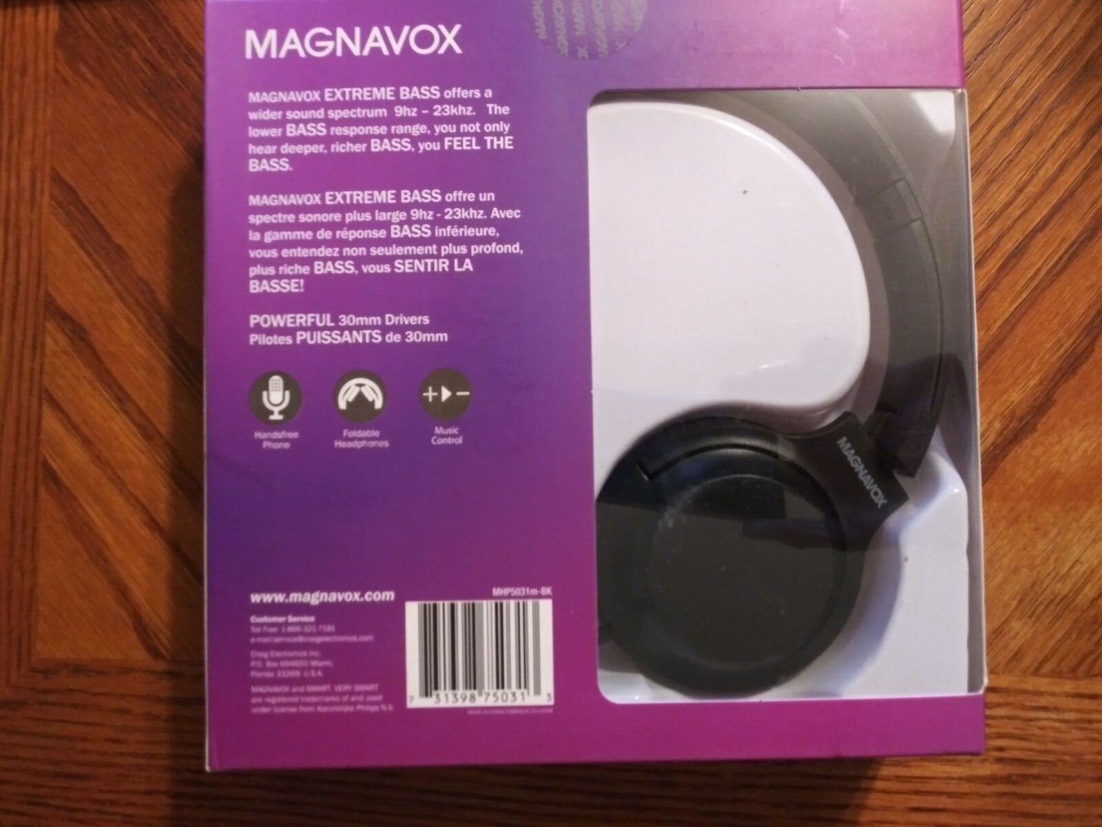 Magnavox Extreme Bass Handsfree Phone Wider Sound Spectrum 9hz-23khz Headphones